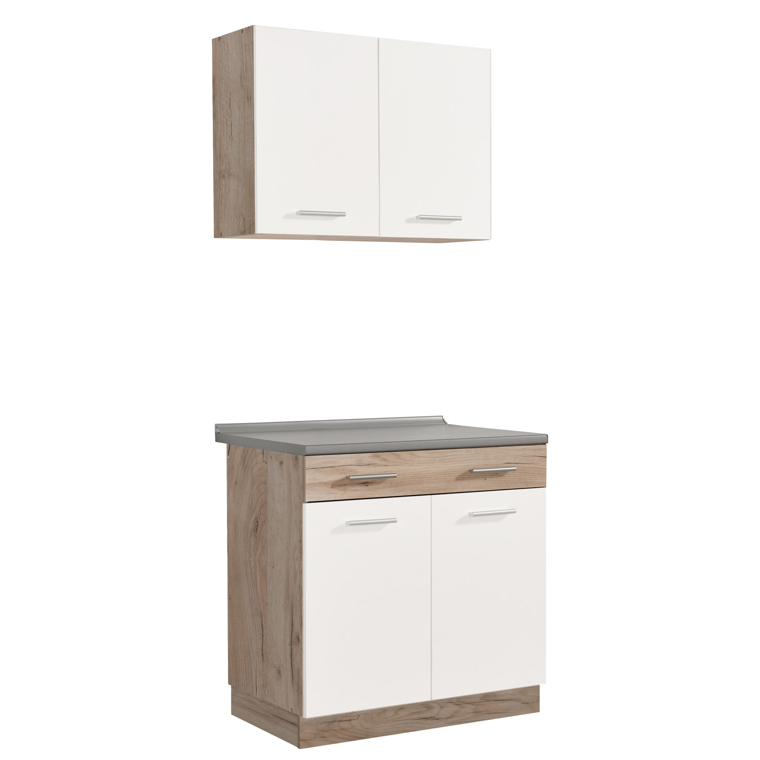 Kitchen Unit without Appliances 80 cm White | Oak | Single Kitchen | Mini Kitchen | Kitchen Element | Basic