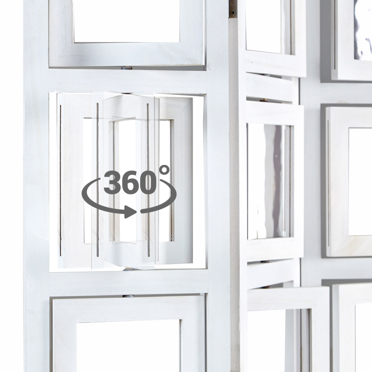 Paravent Pictures Photos White | 3-panel | Wood | Room Divider Partition Privacy Screen