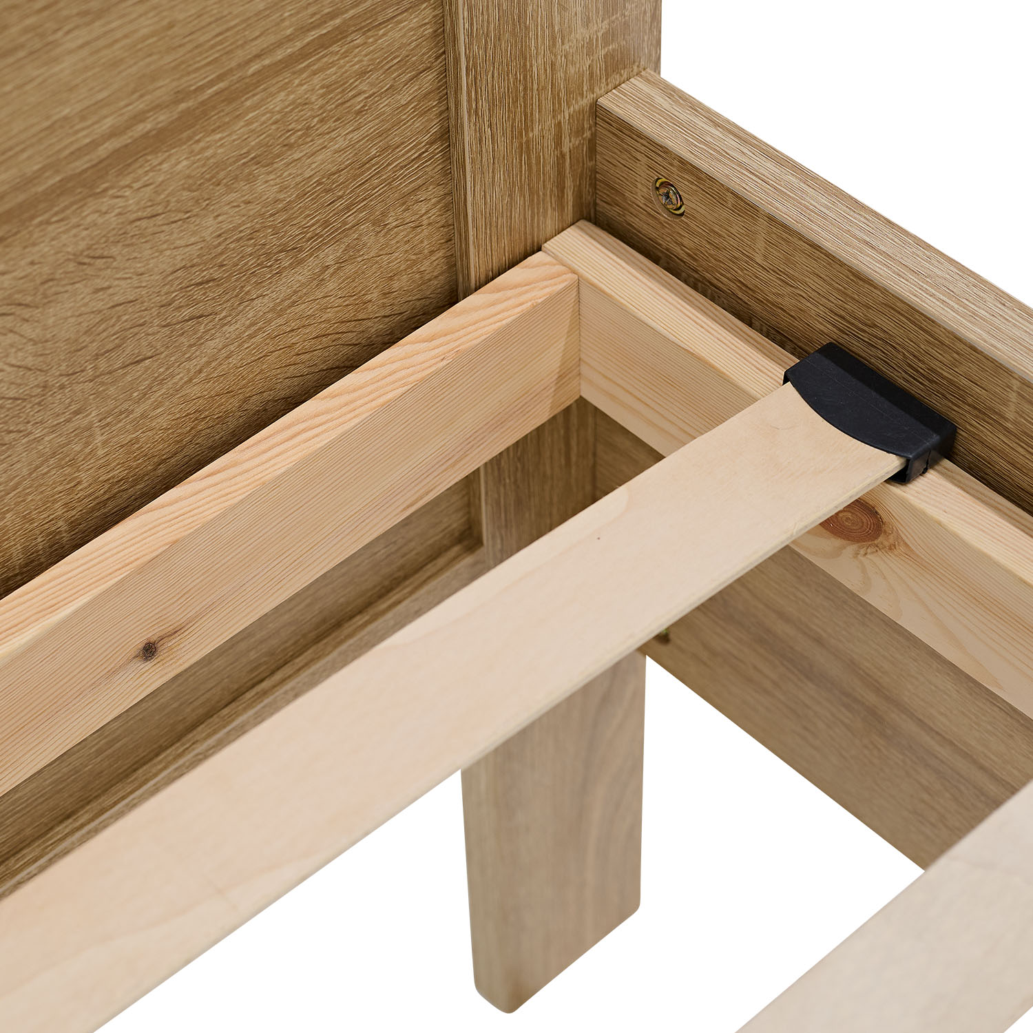 Comfort Bed 90x200 cm Natural | Senior Bed Height Adjustable with Slatted Frame | Single Bed | Wood