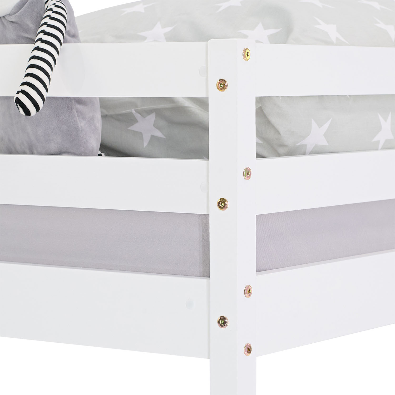 Bunk bed with or without drawer and 2 matresses Children bed 90x200 cm wooden Kids bed Set High sleeper White Slats