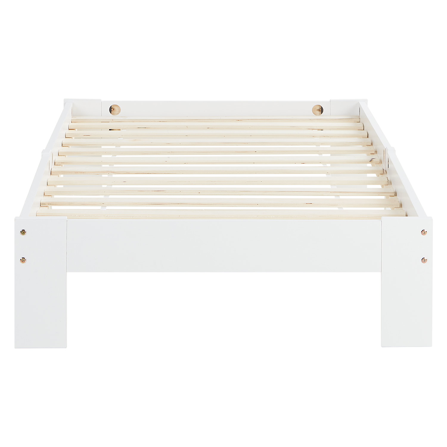Wooden Bed 90x200 cm White | Single Bed | With Slatted Base | Solid Wood | Children's, Teen, or Guest Bedroom