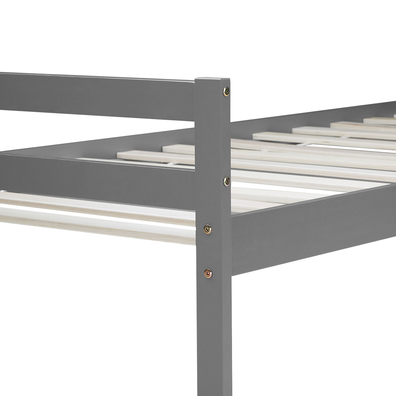 Pallet Bed 90x200 cm Gray | Single Bed | with Slatted Frame | Wood | Kids Youth Guest Bedroom