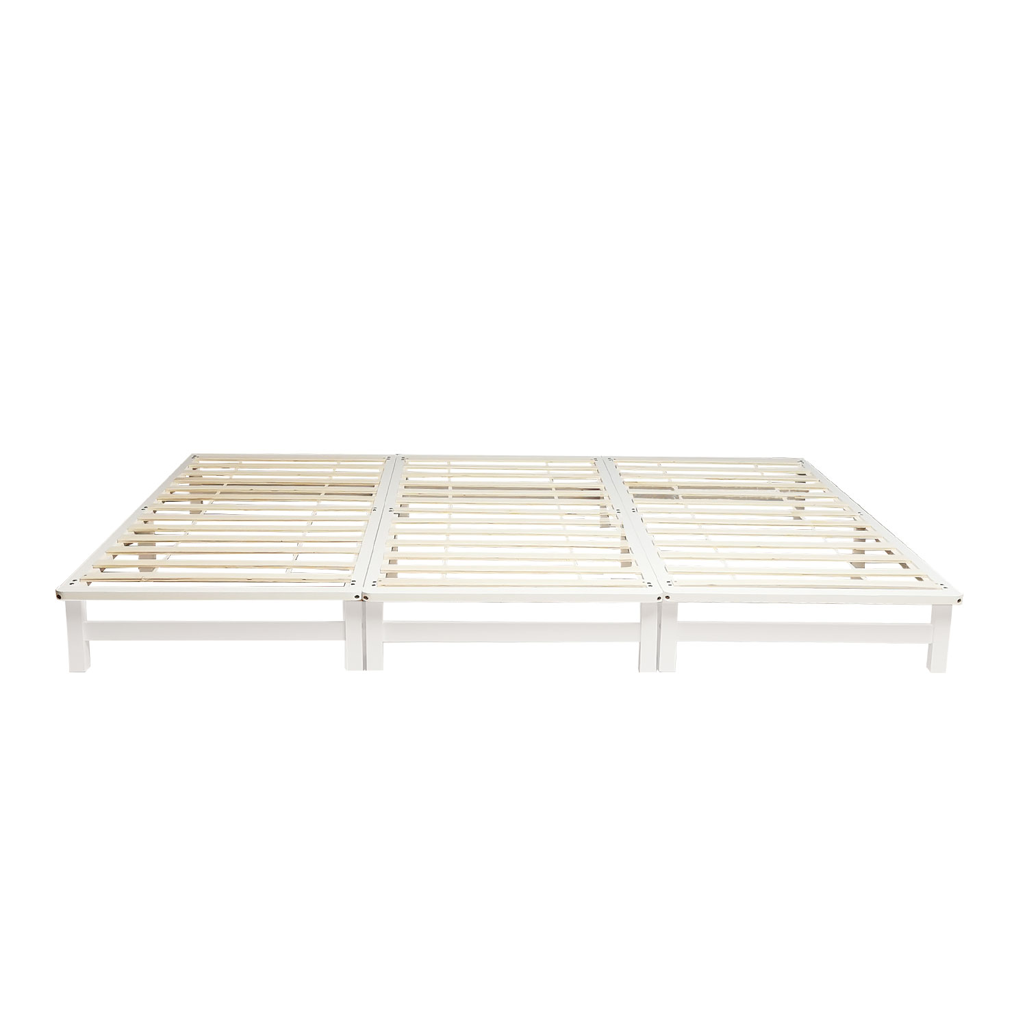 Family bed wooden bed 270x200 cm Natural White Grey pallet bed Solid Frame Futon bed