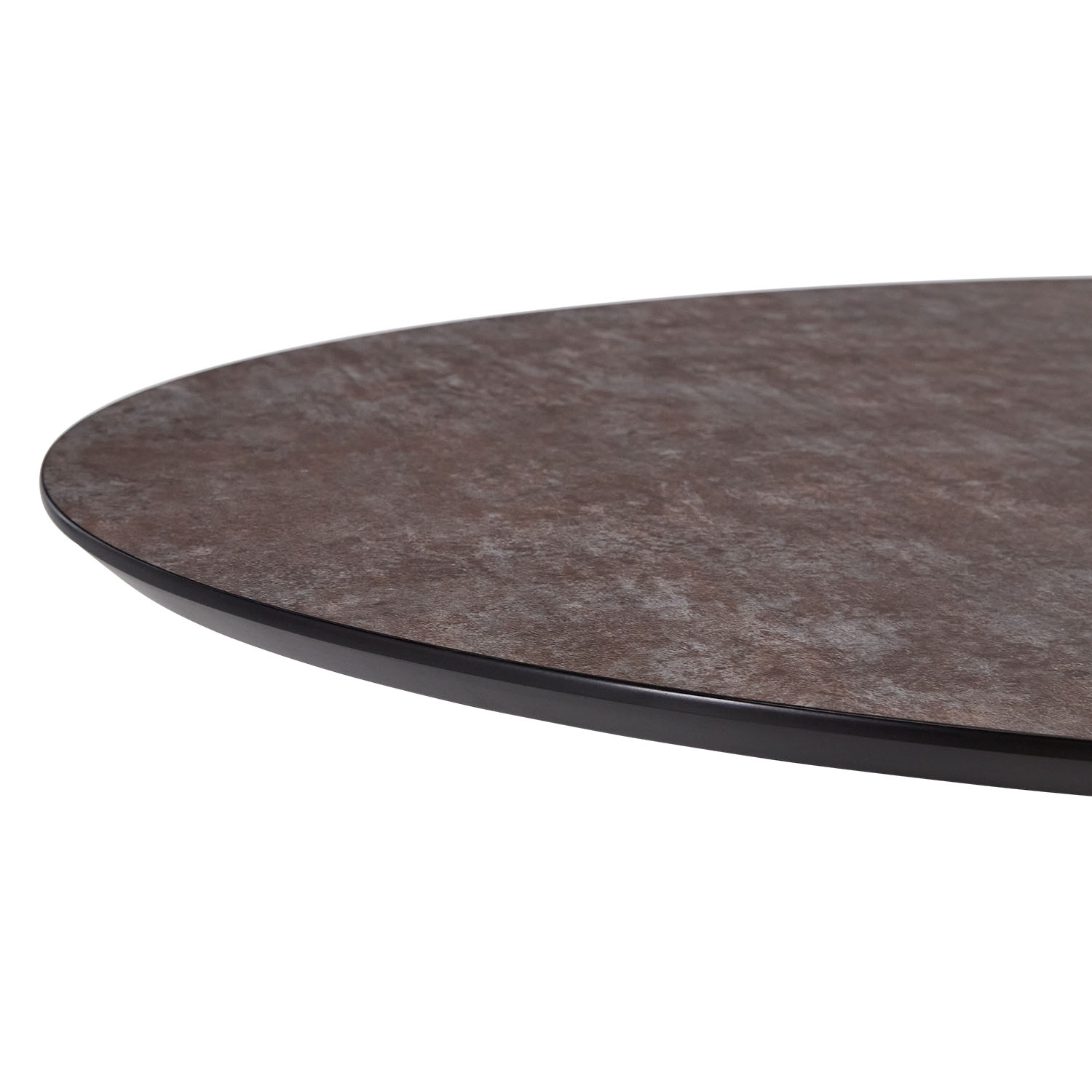 Modern Dining Table Oval Brown Black with 4 Grey Fabric Chairs Dining Room Table 8 Seater Industrial Look