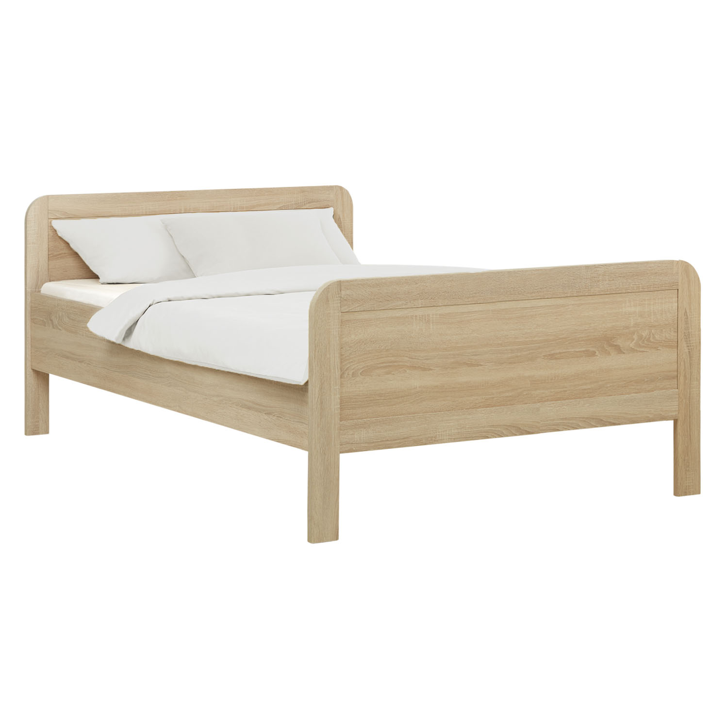 Comfort Bed 120x200 cm Natural | Senior Bed Height Adjustable | Single Bed | Wood | without Slatted Frame