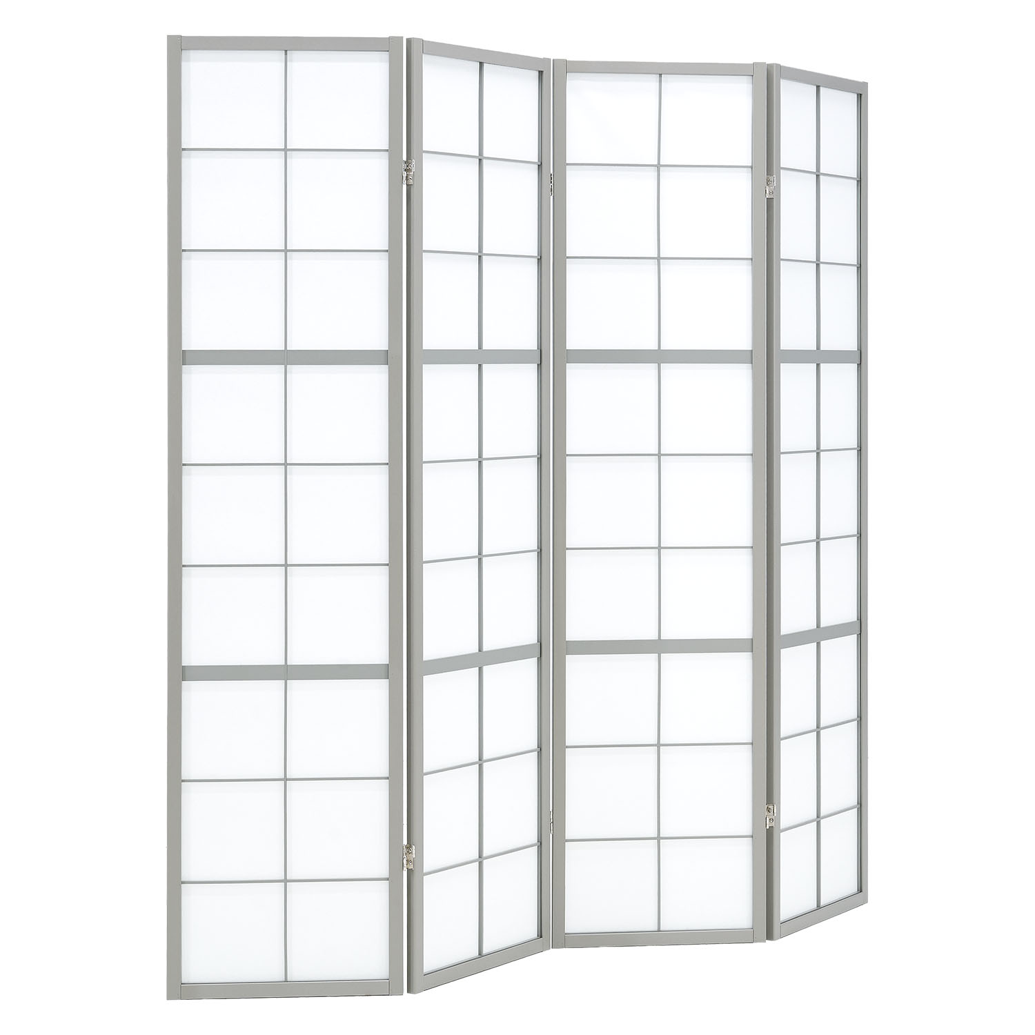 Paravent Grey Shoji | 4-panel | Wood | Room Divider | Partition Privacy Screen