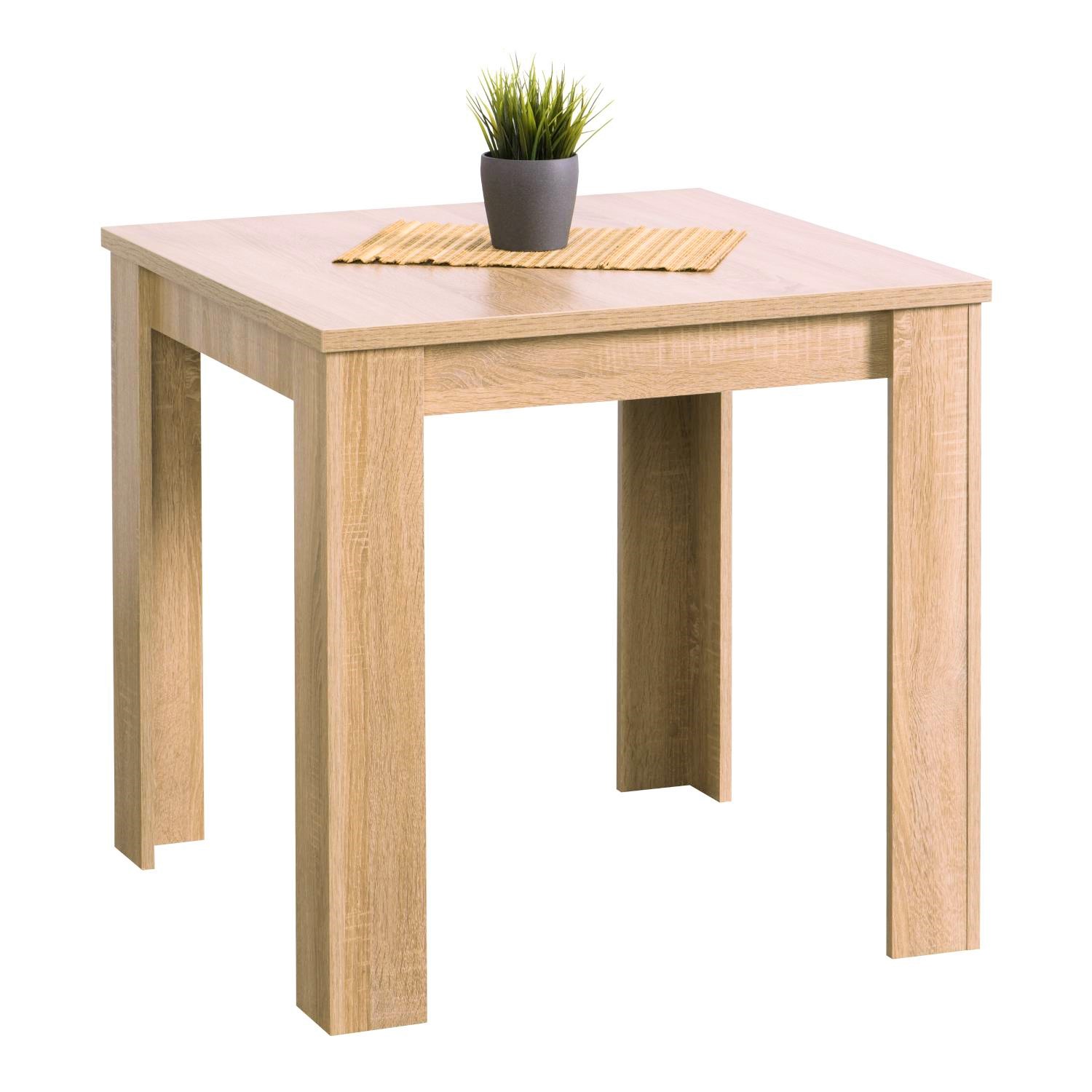 Table de salle à manger Blanc Naturel 80x80 120x80 cm Table de cuisine en bois Chêne massif