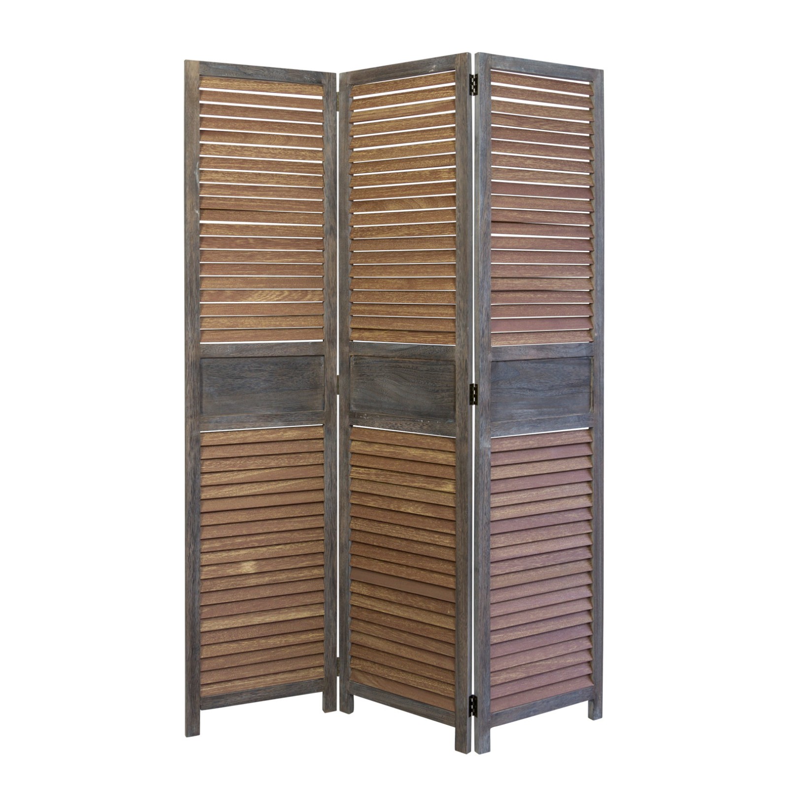 Paravent Brown Wooden Slats | 3-panel | Wood | Room Divider Partition Privacy Screen