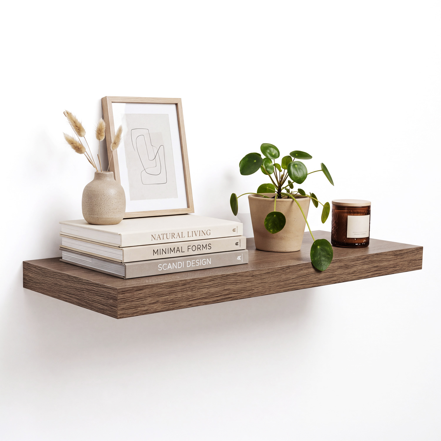 Wandregal Schweberegal 23,5 oder 60 x23,5 cm Holzregal Sonoma Eiche Braun Hängeregal Wandboard quadratisch Küchenregal