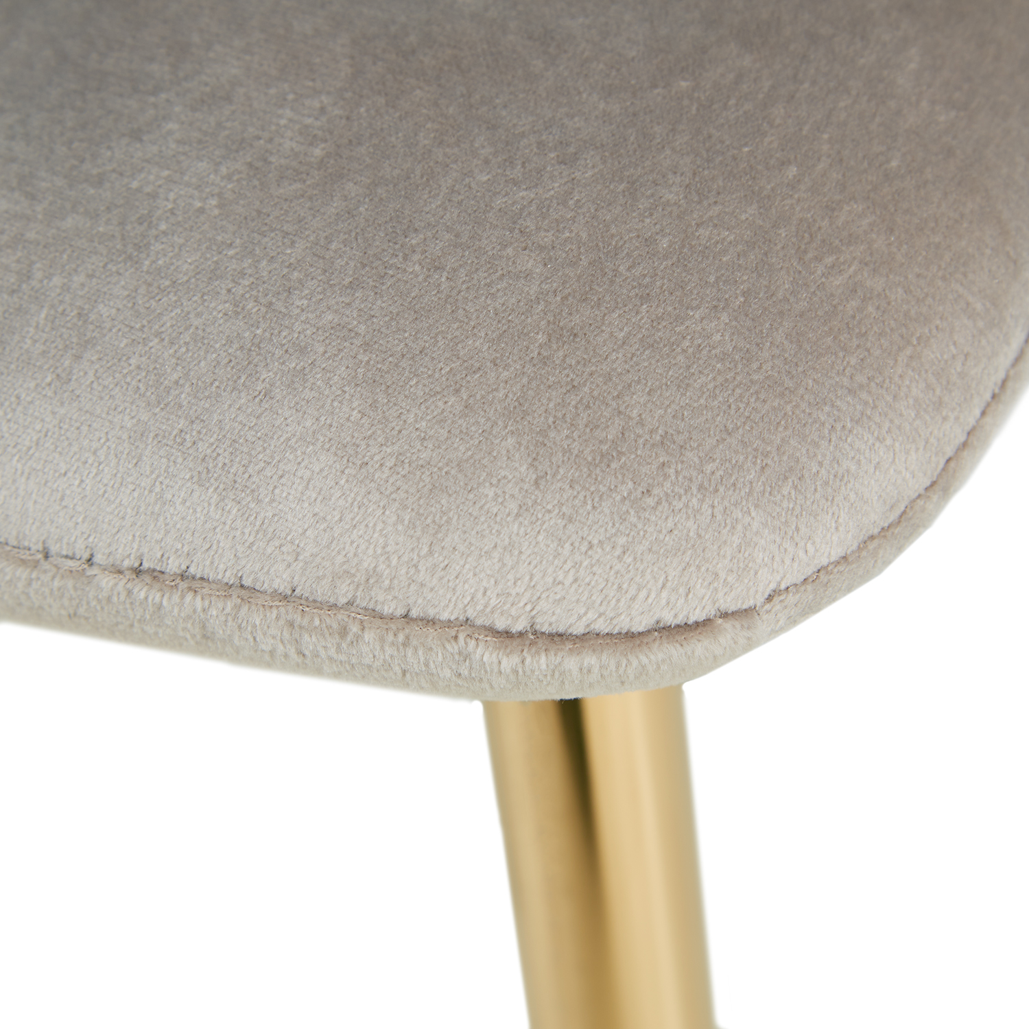 Dining set | 2-piece set upholstered chairs cream velvet without armrest | dining table white 90 x 60 cm