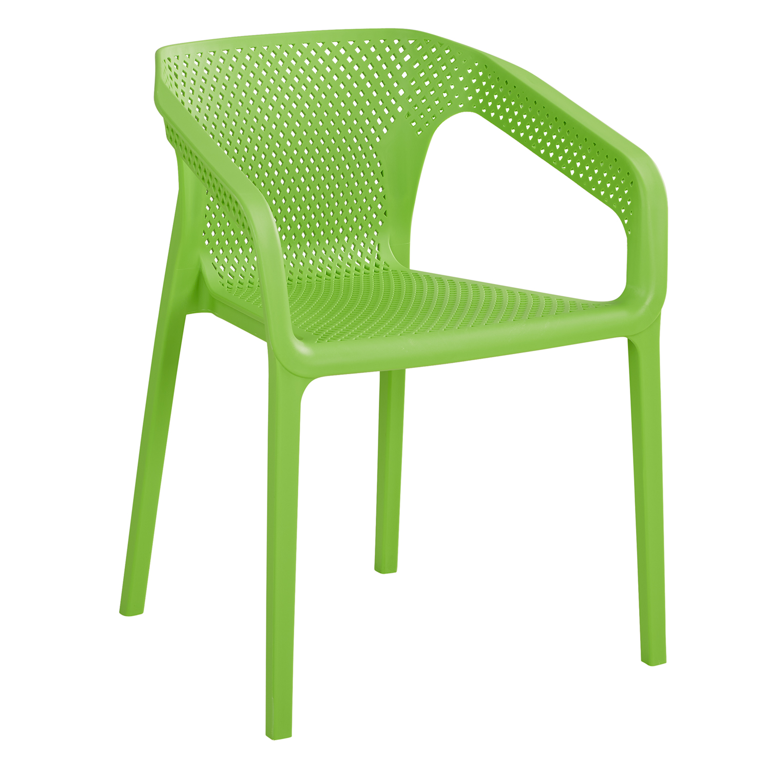 Gartenstuhl mit Armlehnen 6er Set Gartensessel Grün Stühle Kunststoff Stapelstühle Balkonstuhl Outdoor-Stuhl
