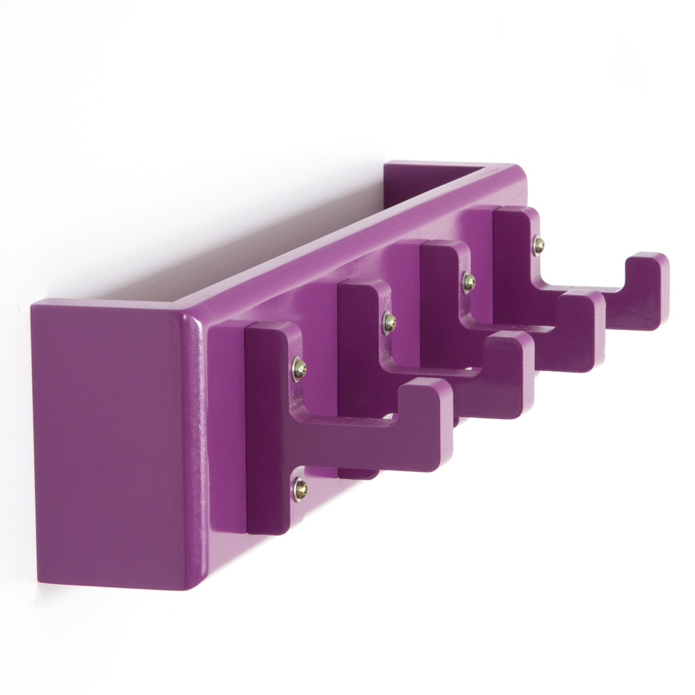 Key board, key box, wall hooks, coat hooks, wardrobe Purple