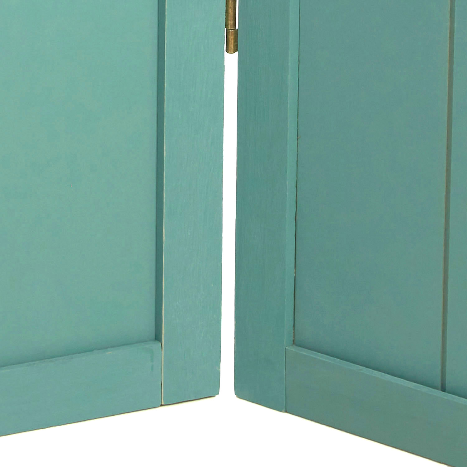 Paravent Turquoise Country House Style | Fabric Cover Floral Pattern | 3-panel | Wood | Room Divider Partition Privacy Screen