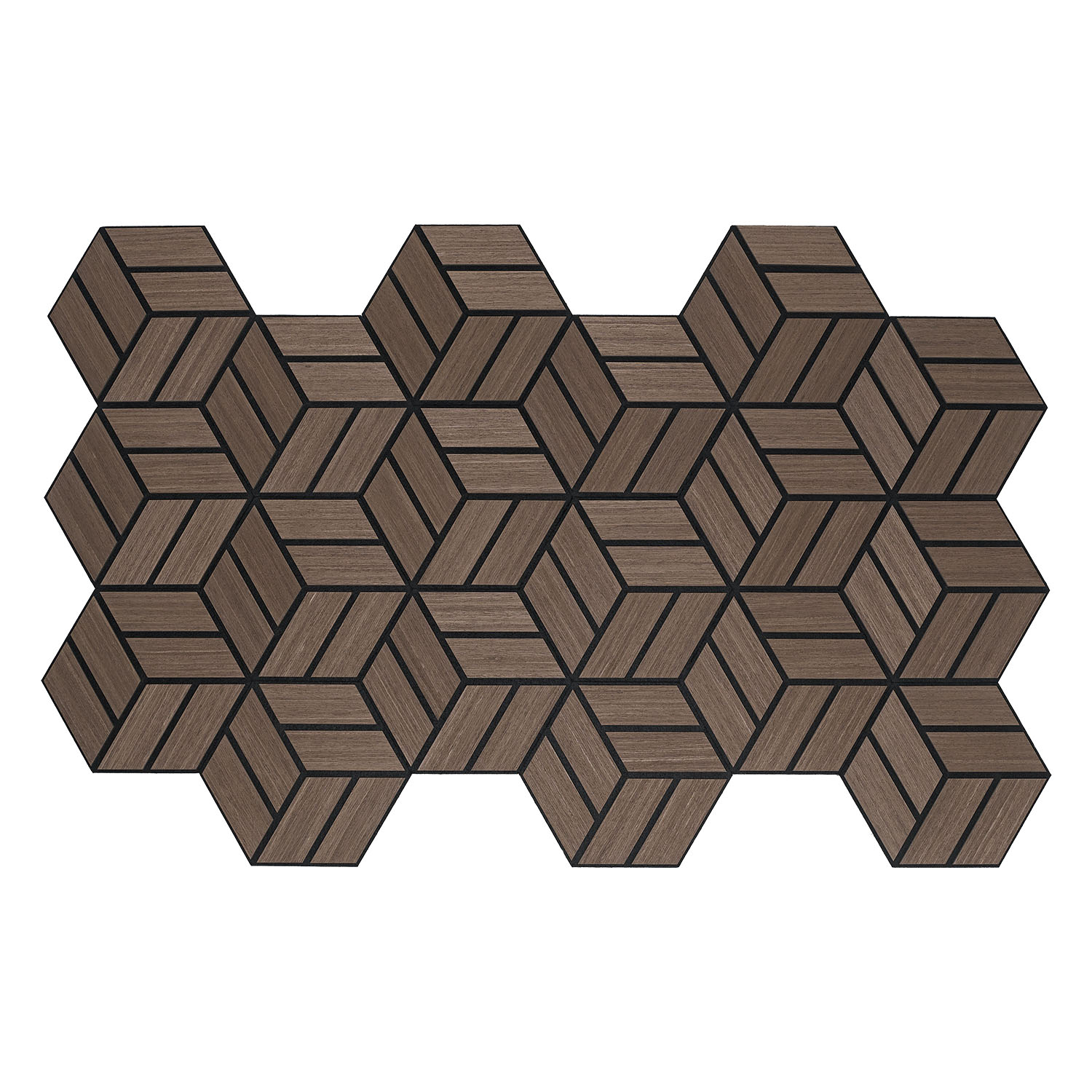 Acoustic Panels Wall Panels Hexagon Honeycomb 30 x 26 cm Brown Walnut | Wood | 16-piece Set | 3D