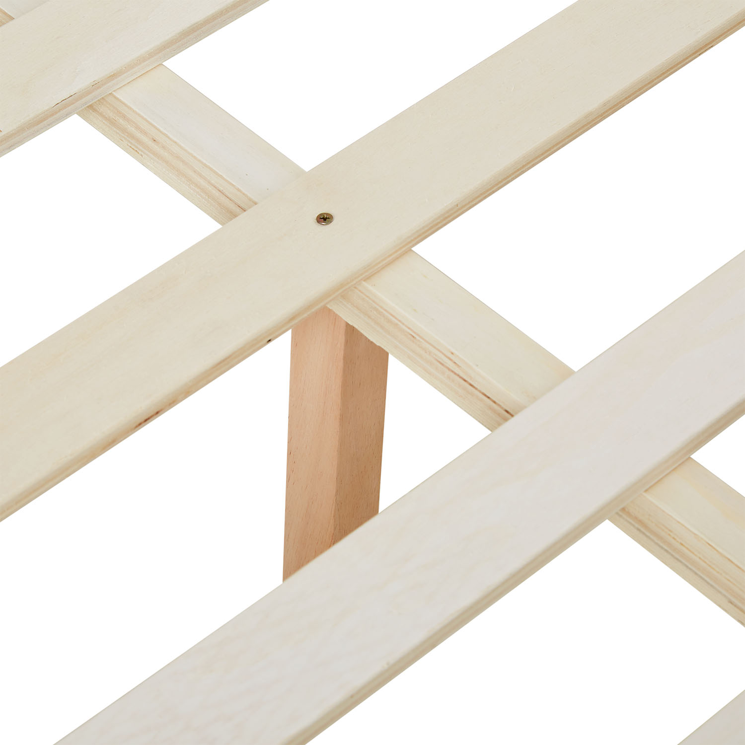 Upholstered bed 140x200 cm nature Bouclé | with slatted frame | double fabric bed frame