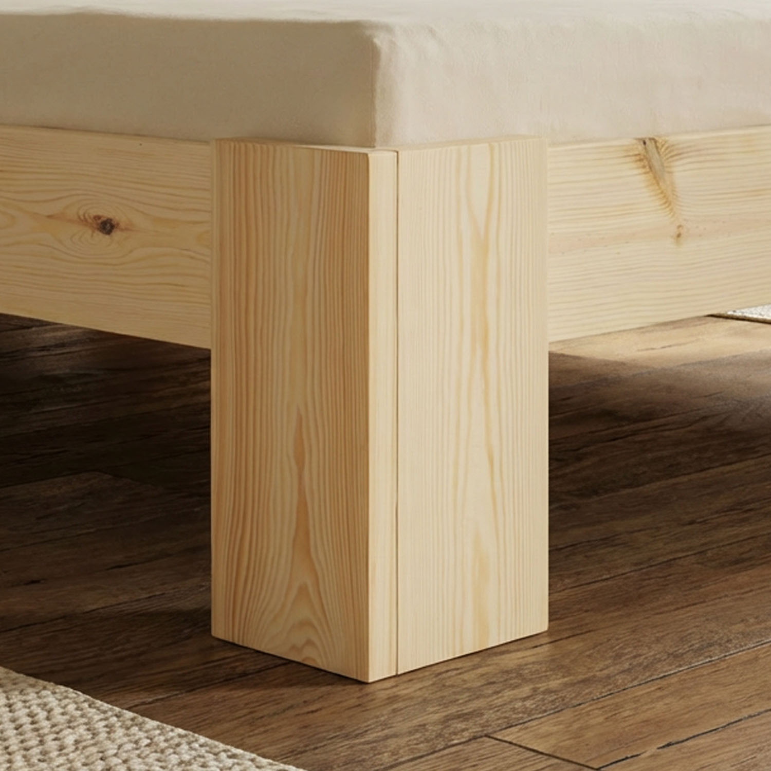 Double Bed with Mattress and Slatted Frame 120x200 Bed Nature Solid Pine Wooden Bed Futon Bed