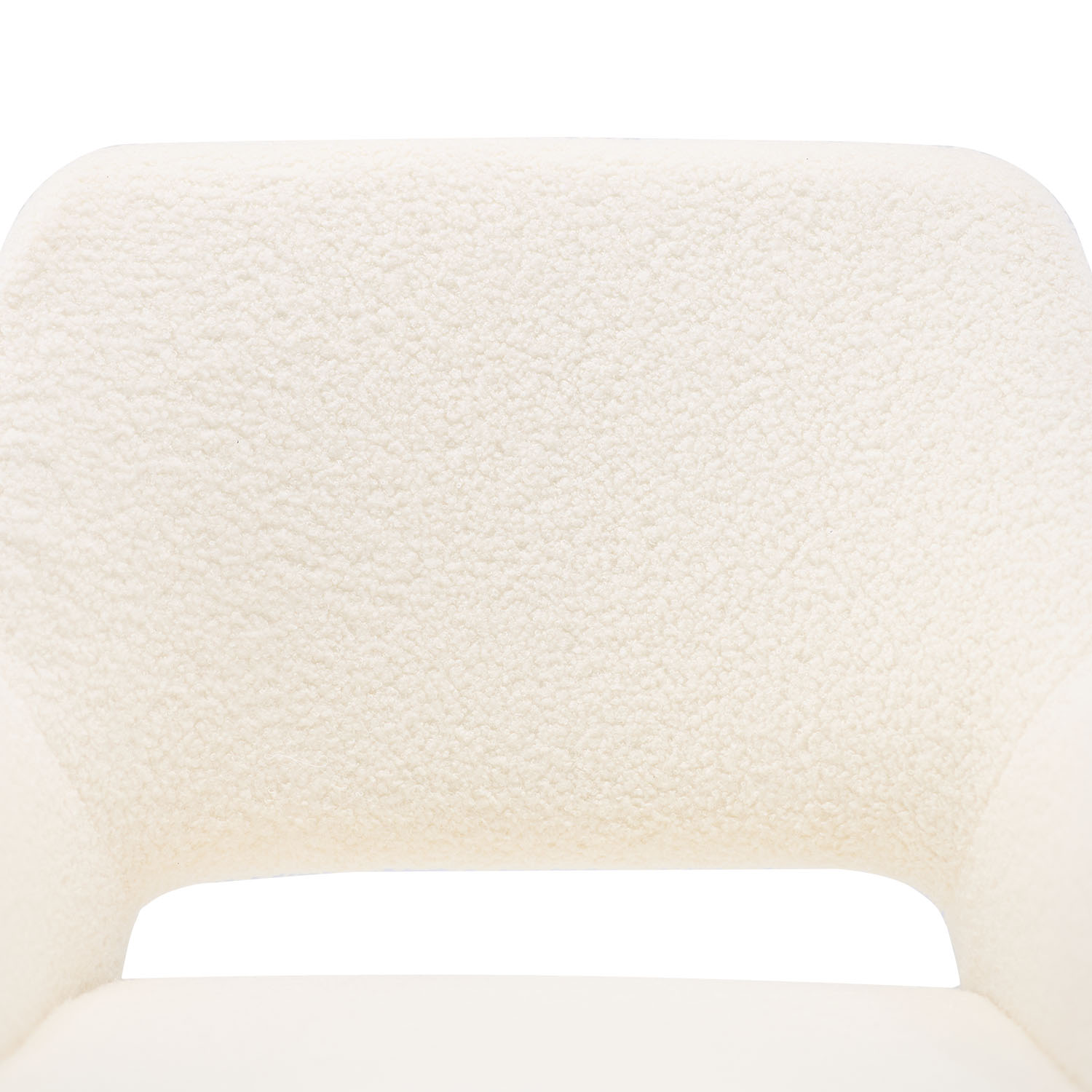 Upholstered Chair Teddy Fabric White | Set of 6 | swivel | with Armrests | Kitchen Dining Room Office