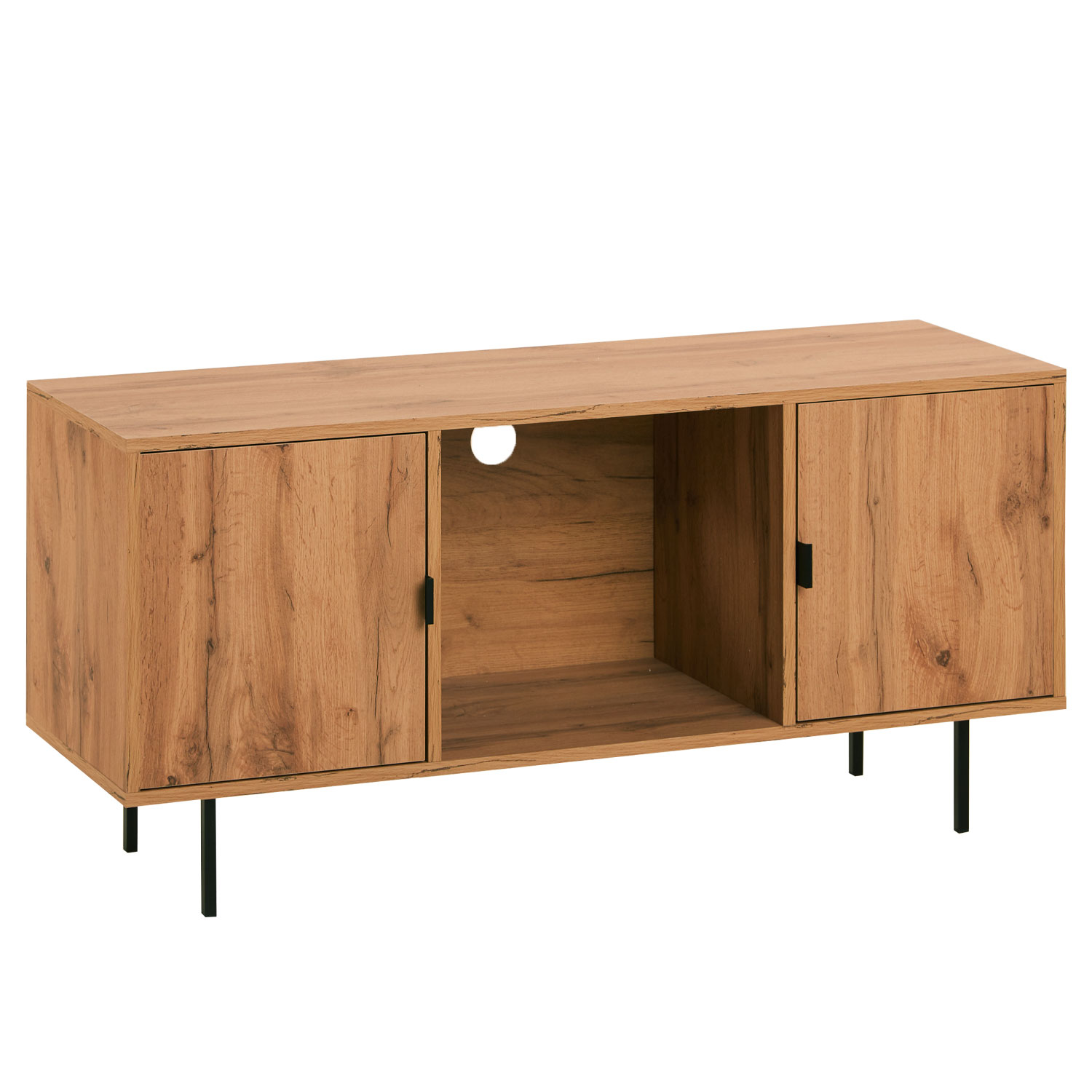 TV Board Wood TV Cabinet Lowboard Sideboard Grey Oak