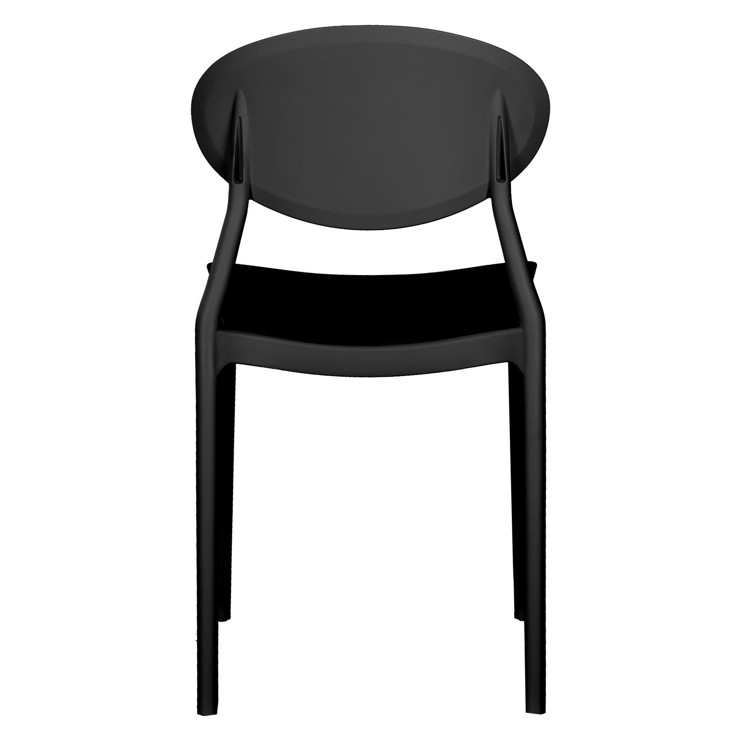 Chaise de jardin Lot de 4 Noir Chaises design moderne Plastique Chaises exterieur Chaises empilable Chaise de cuisine