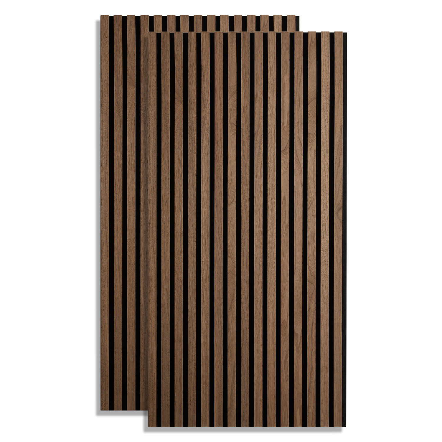 Acoustic Panels Wall Panels 60 x 120 cm Brown Walnut | Wood | 2-piece Set | 3D Strips