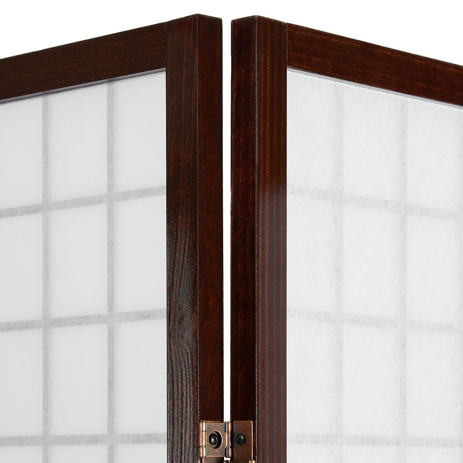 Paravent Brown Bamboo Shoji Rice Paper White Height 200 cm | 4-panel | Wood | Room Divider Partition Privacy Screen