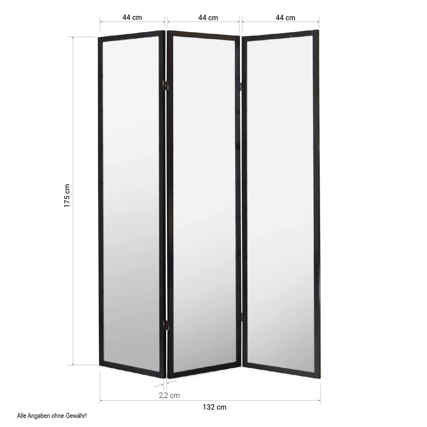 Paravent Black Shoji Rice Paper White | 3-panel | Wood | Room Divider Partition Privacy Screen