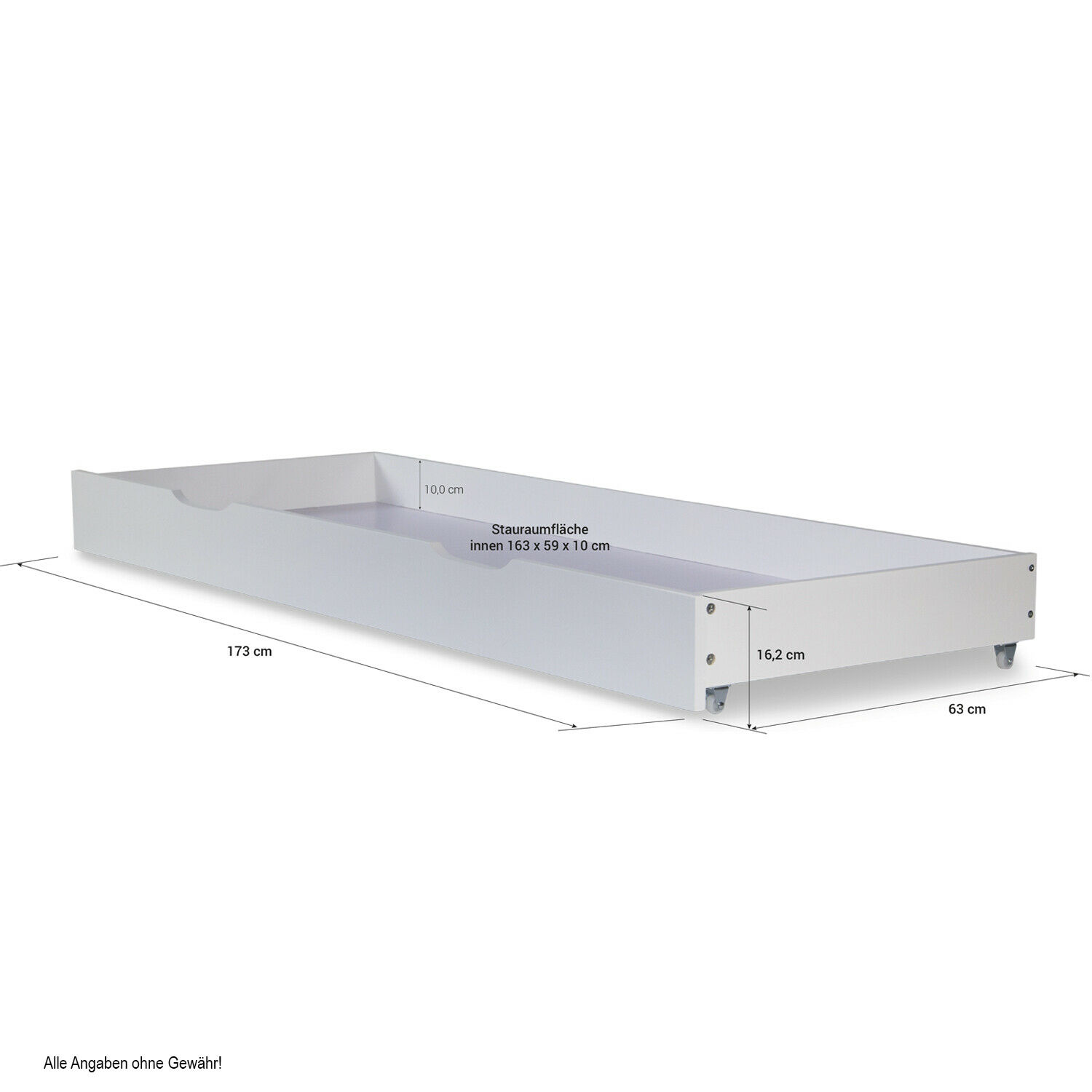 Wooden Bed Drawer Pull-Out Bed Box Storage with Castors White