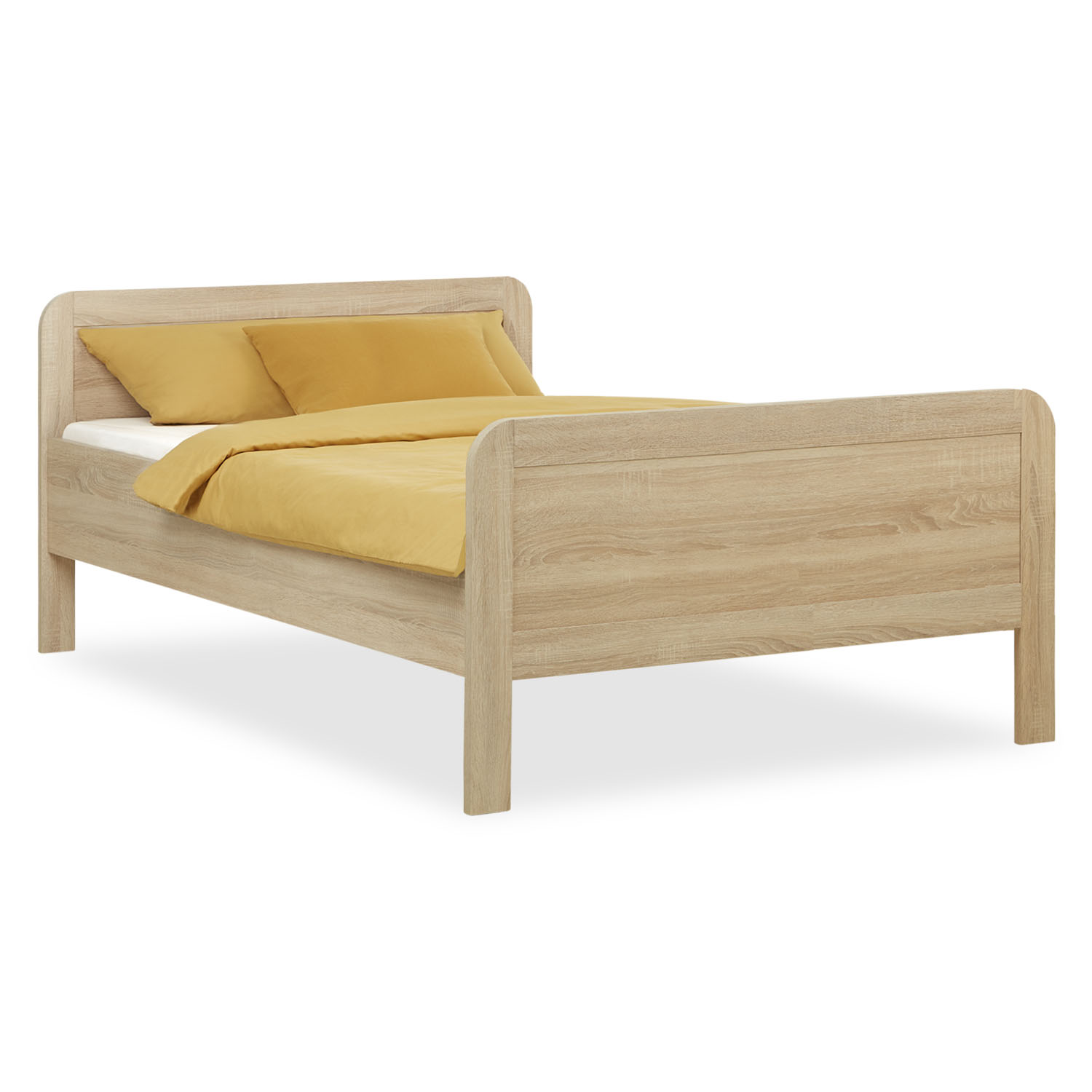 Comfort Bed 120x200 cm Natural | Senior Bed Height Adjustable | Single Bed | Wood | without Slatted Frame