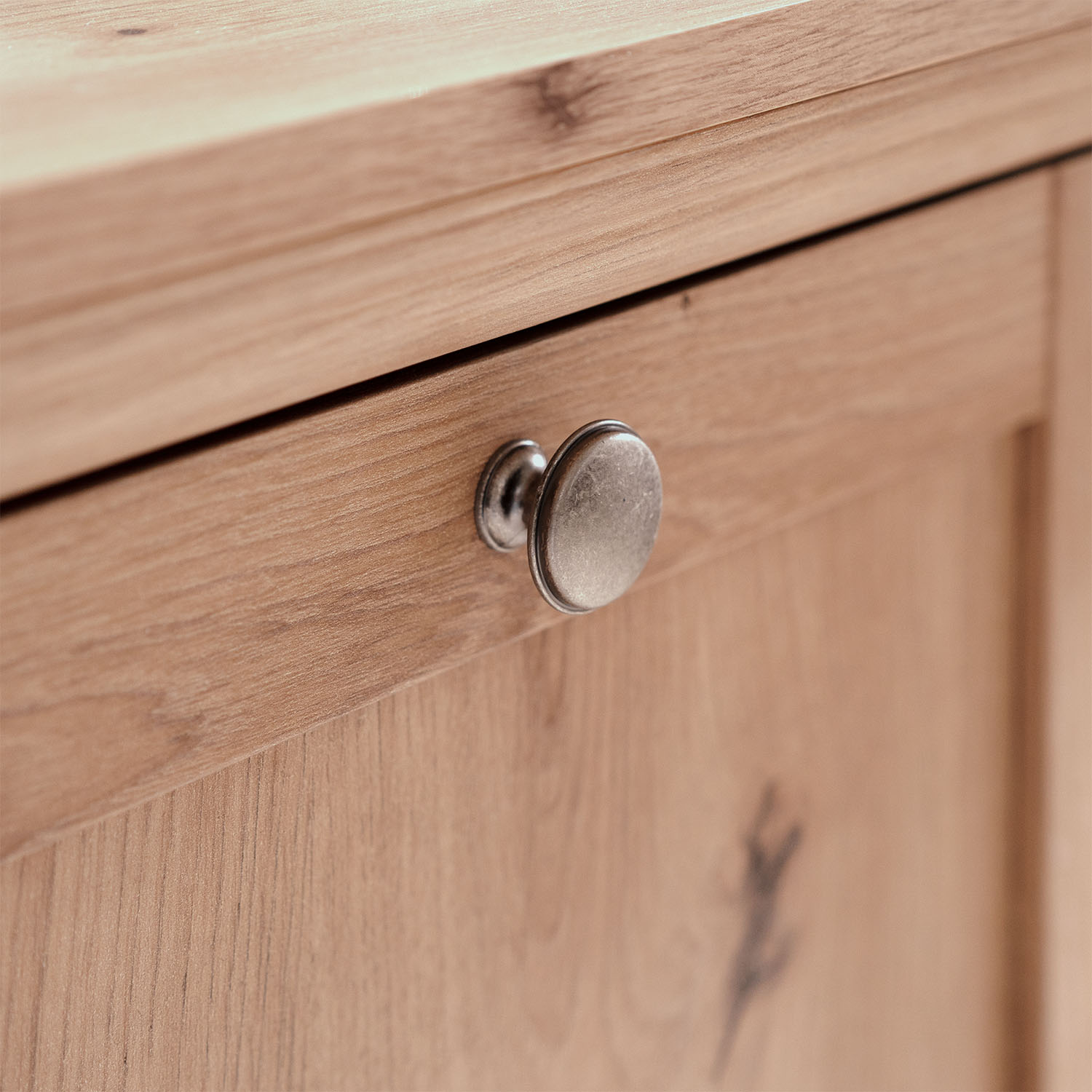 Showcase Highboard Wood Oak Cabinet with compartments Living room Cupboard Country Style