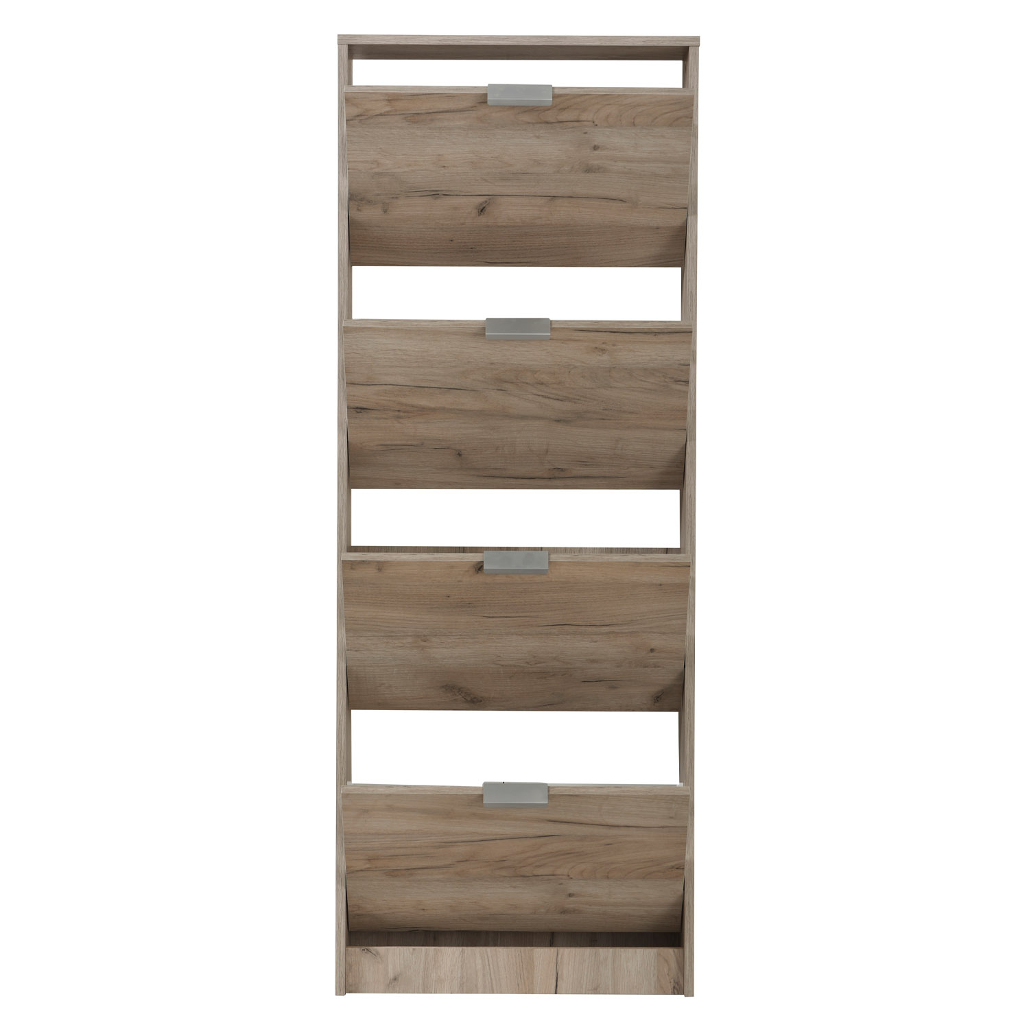 Shoe Rack Shoe Storage Shoe Cabinet Shoe Cupboard Wooden Grey Oak 4 Tier Shoe Tipper