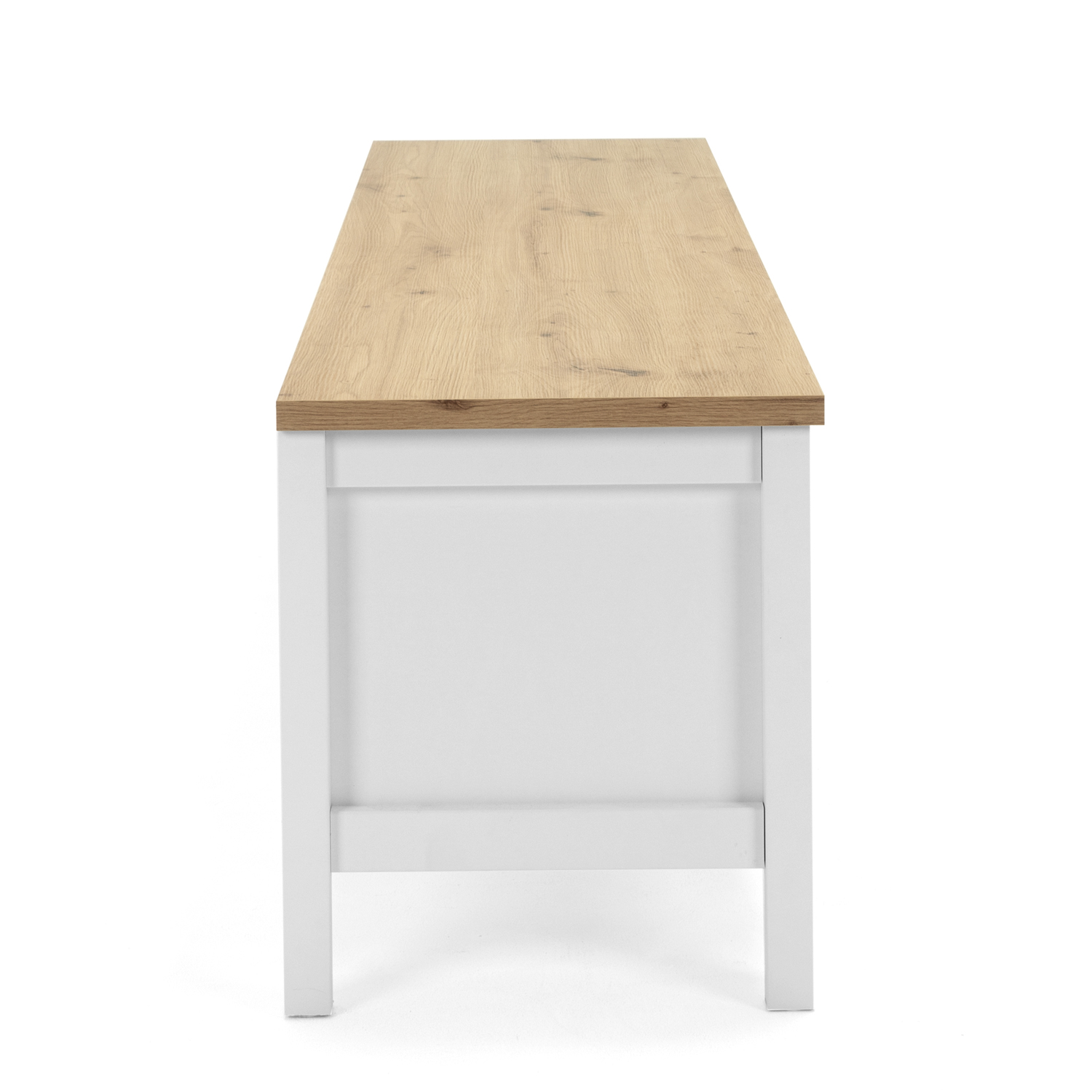TV Board Wood TV Cabinet Lowboard TV Bench Sideboard White Natural
