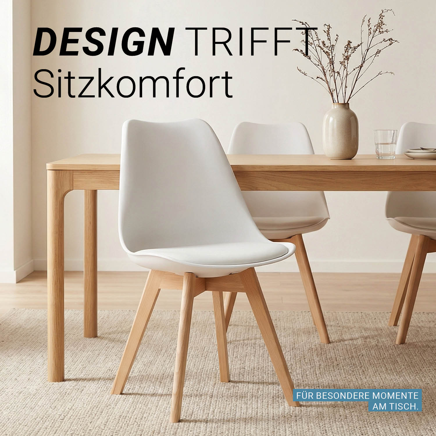 Küchenstuhl Weiß Schwarz Grau 1 - 6 Stühle Esszimmer Holz modern Kunststoff Esszimmerstühle Schalenstuhl