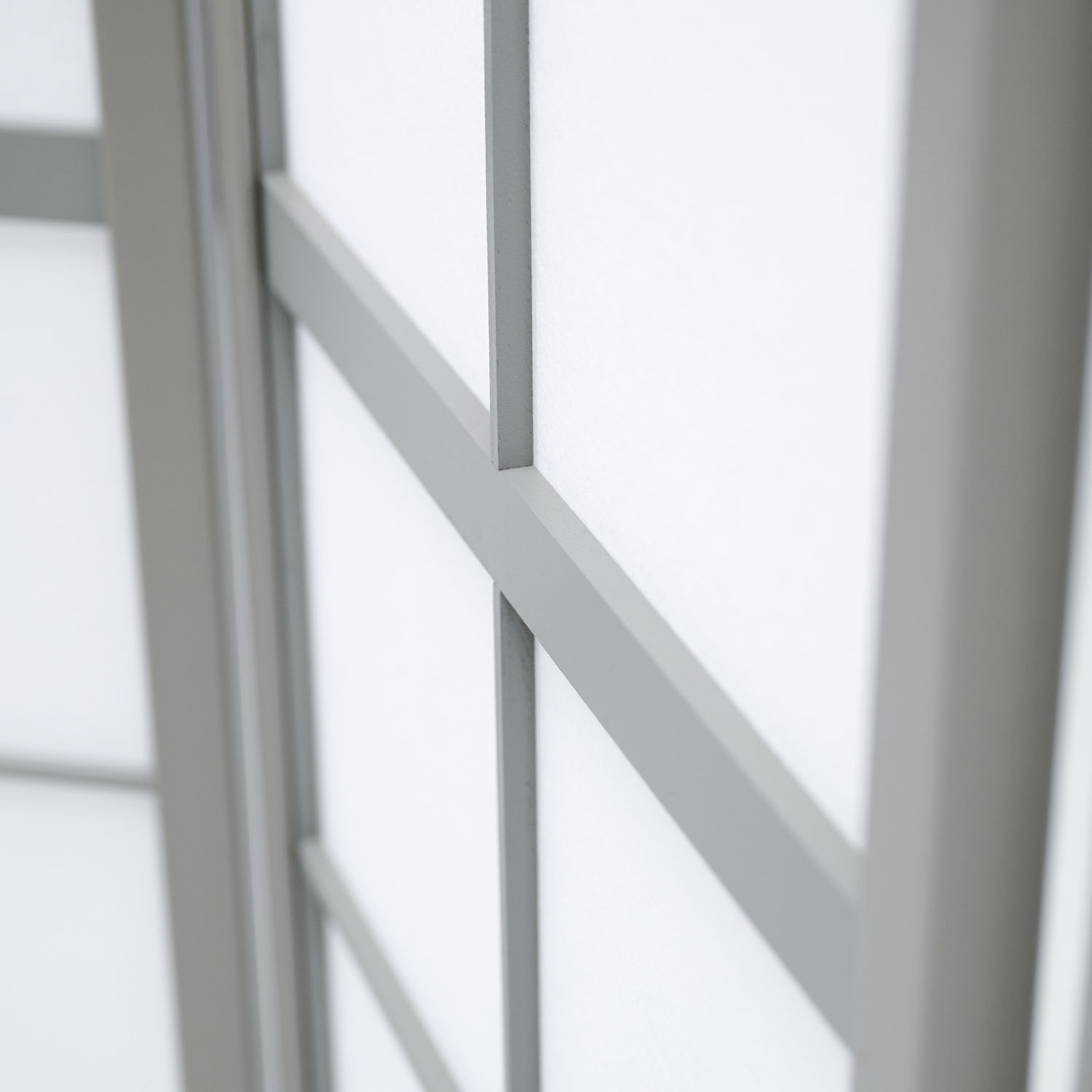 Paravent Grey Shoji | 4-panel | Wood | Room Divider | Partition Privacy Screen