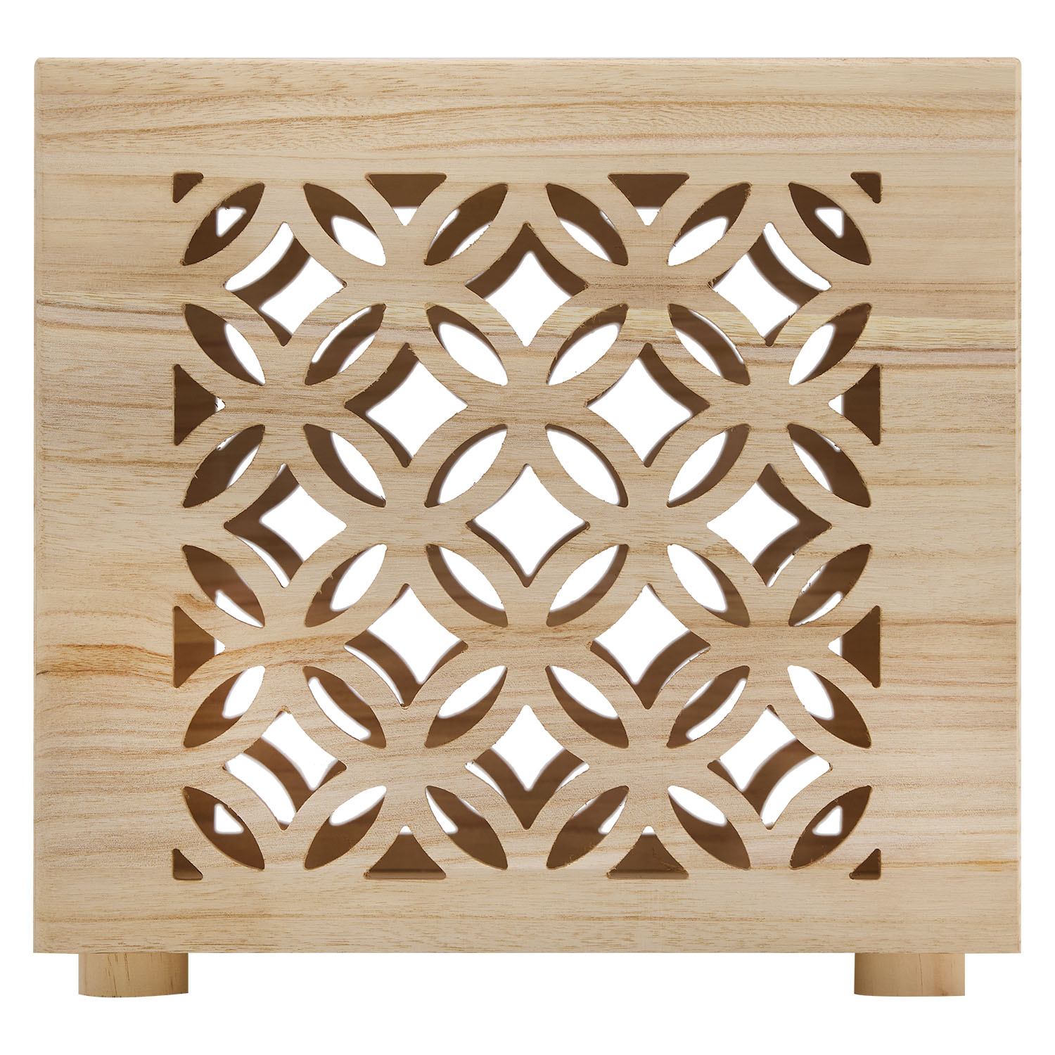 Side table wood cube bedside light