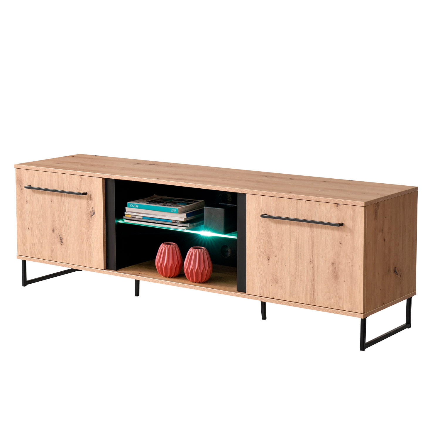 Modern Living Room Unit Cupboard Set Wall Unit 3-Piece TV Set with Storage Entertainment Center Industrial Style