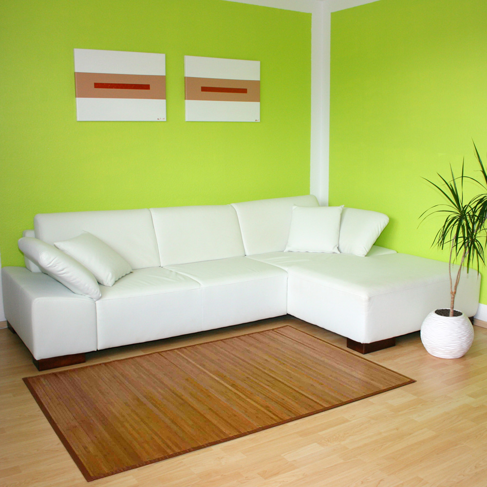 Bamboo carpet Rug 200x200 in brown