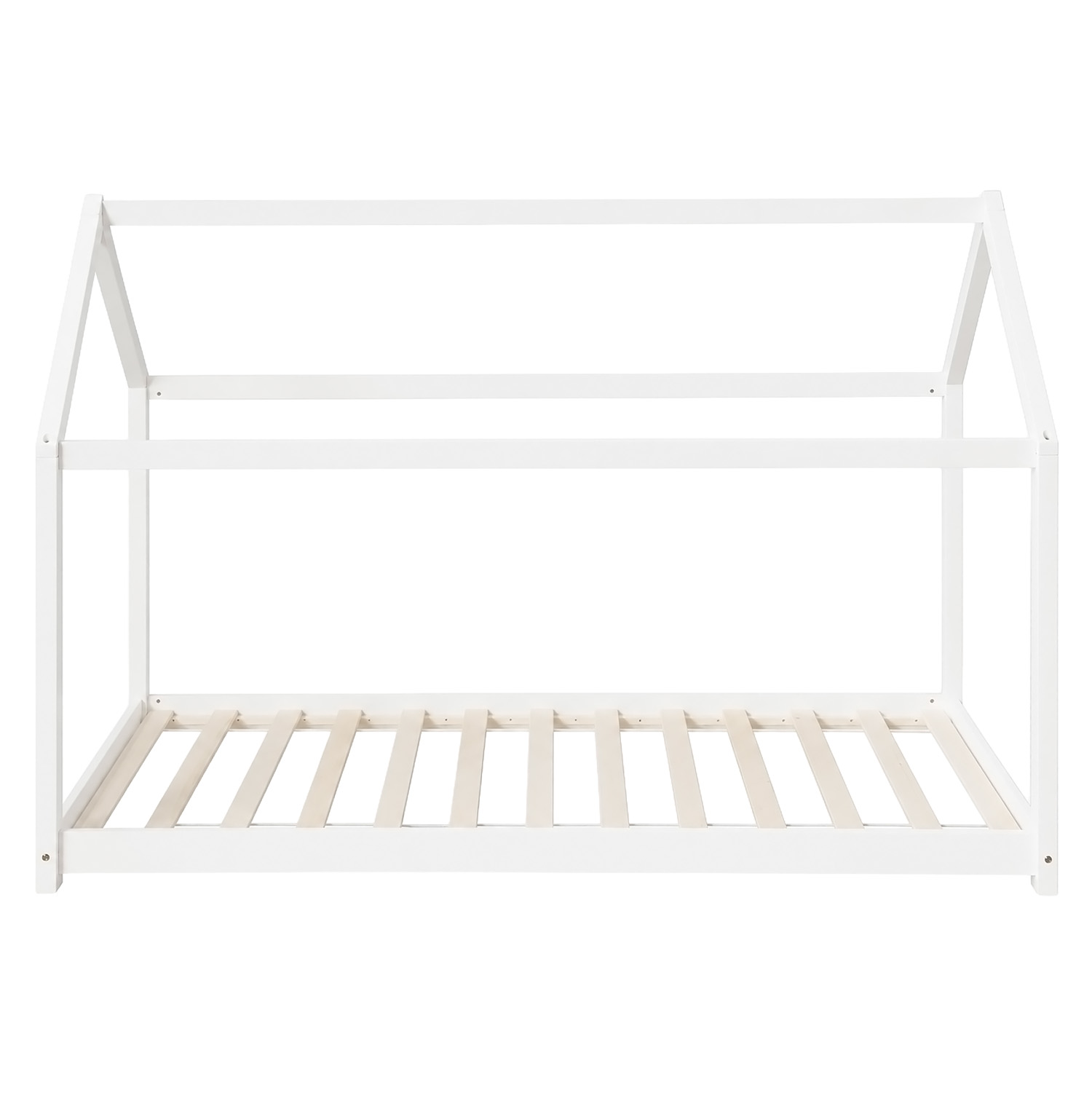 Childrens bed with mattress 90 x 200 cm playbed housebed wooden bed white