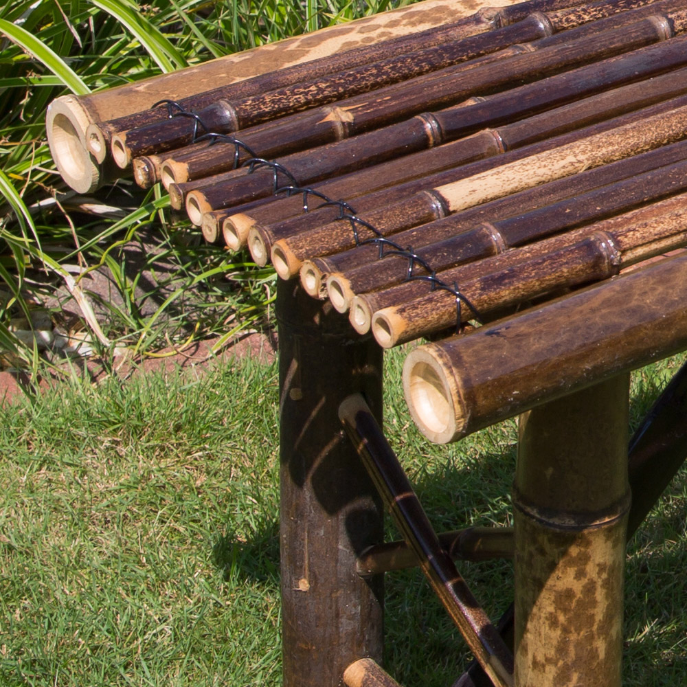Garden Bench Bamboo Seater Outdoor Patio Nature