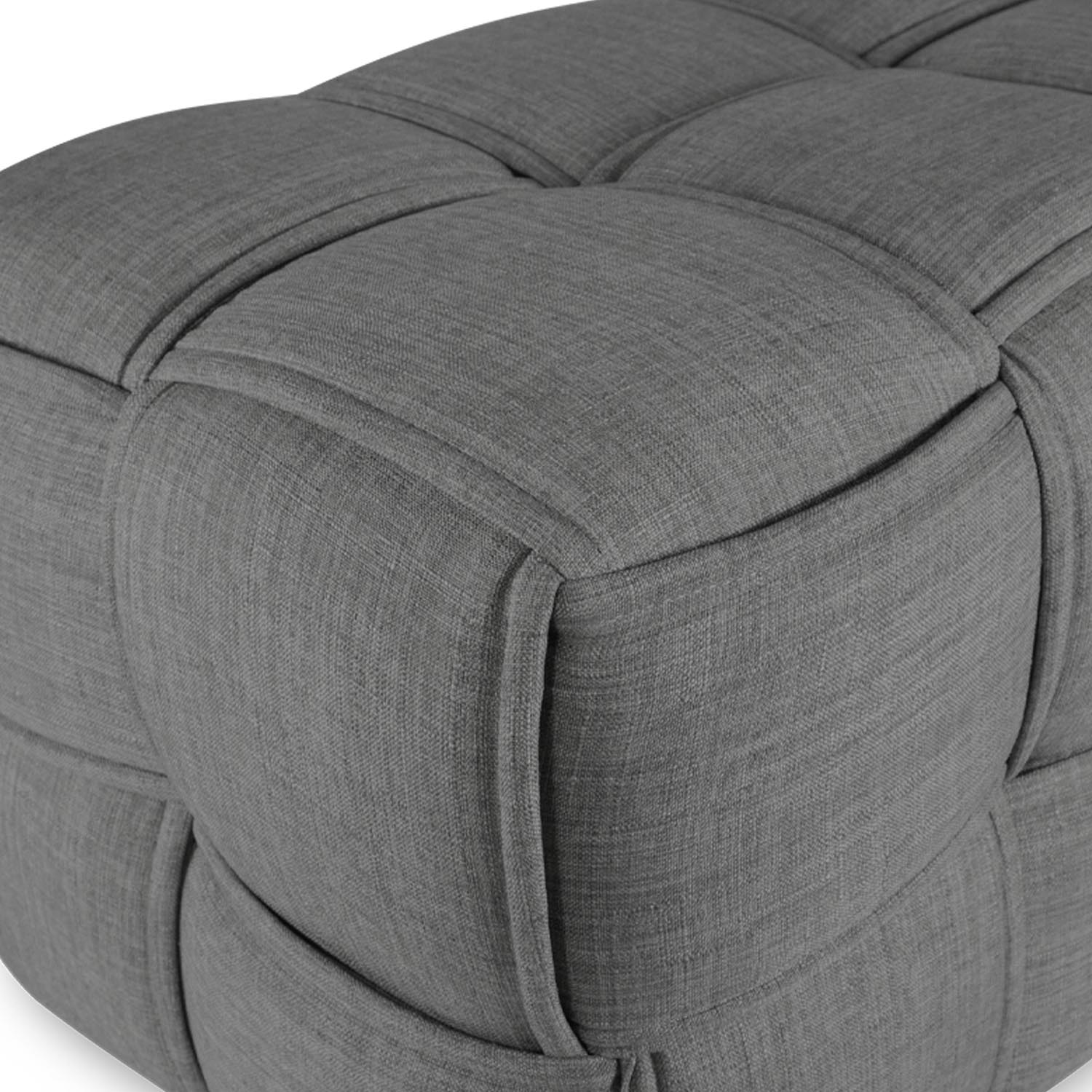 Bench Stool Grey 2 Seater Cube Seat Upholstered Stool Upholstery Chair