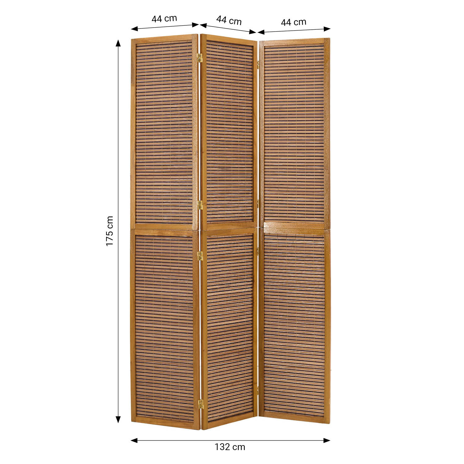 Brown Wooden Screen (3-panel) – Stylish Wooden Room Divider & Privacy Screen