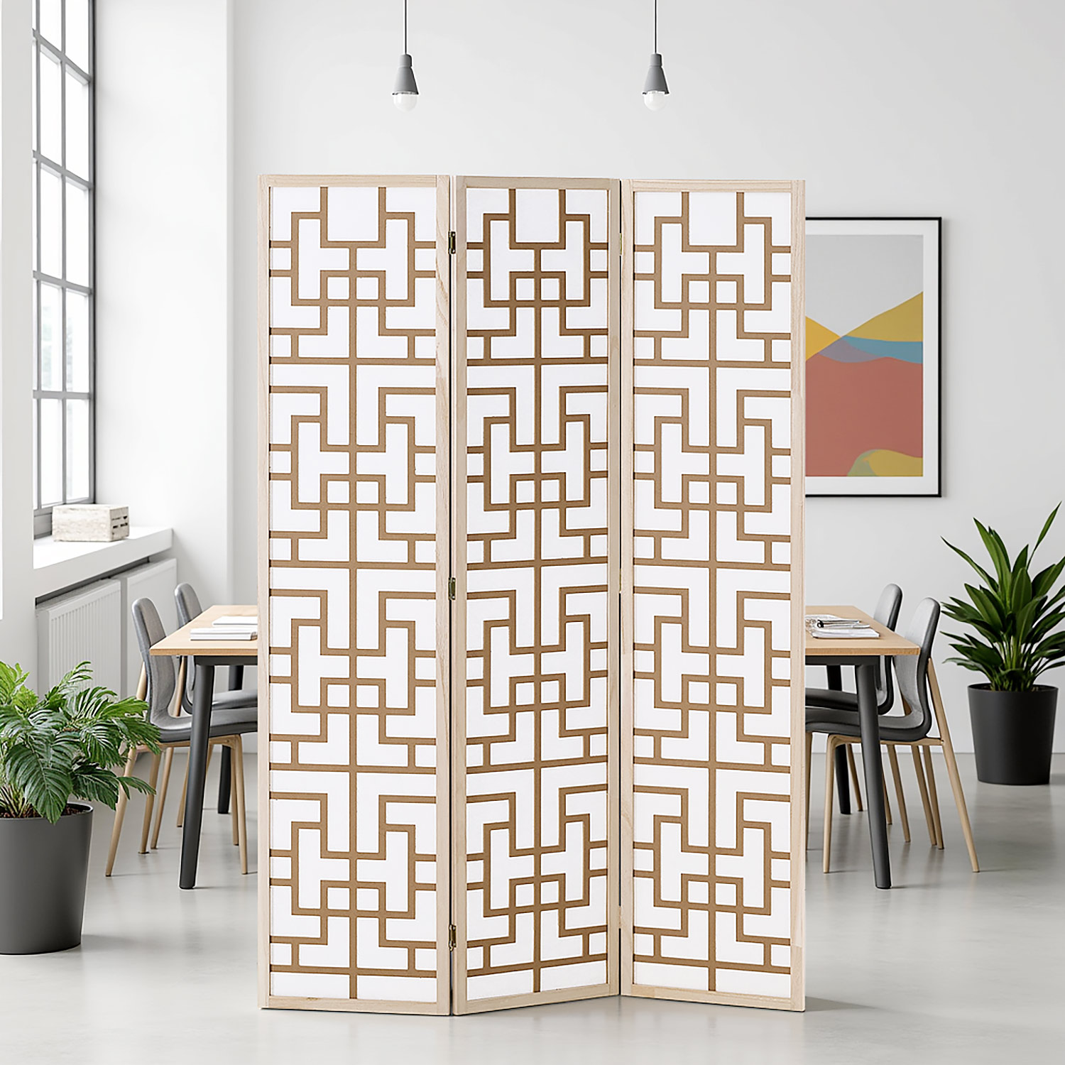 Paravent Natural Shoji | 3-panel | Wood | Room Divider | Partition Privacy Screen