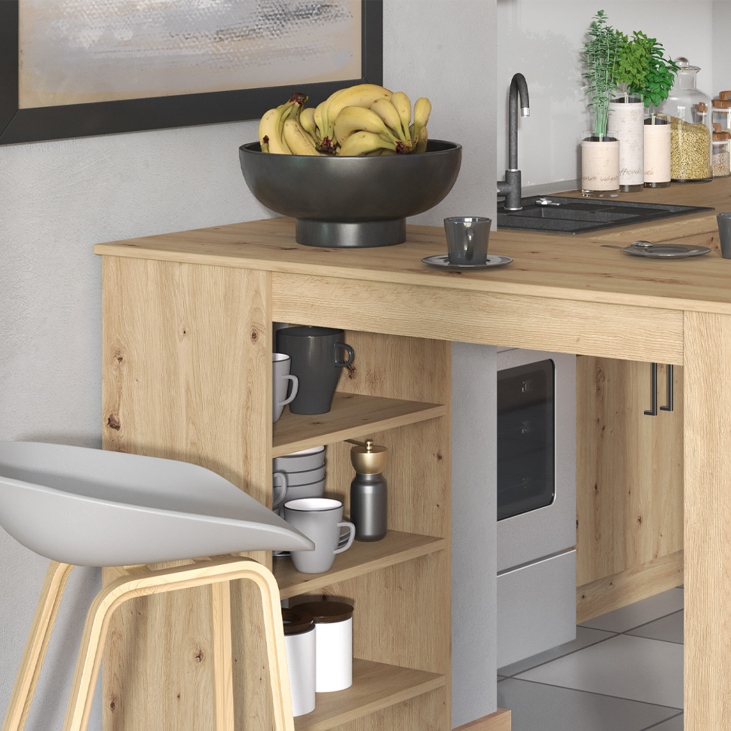 Bar table 120x50 cm Bartop table Wood Oak Kitchen Table Breakfast bar table High table Pub table Dining table