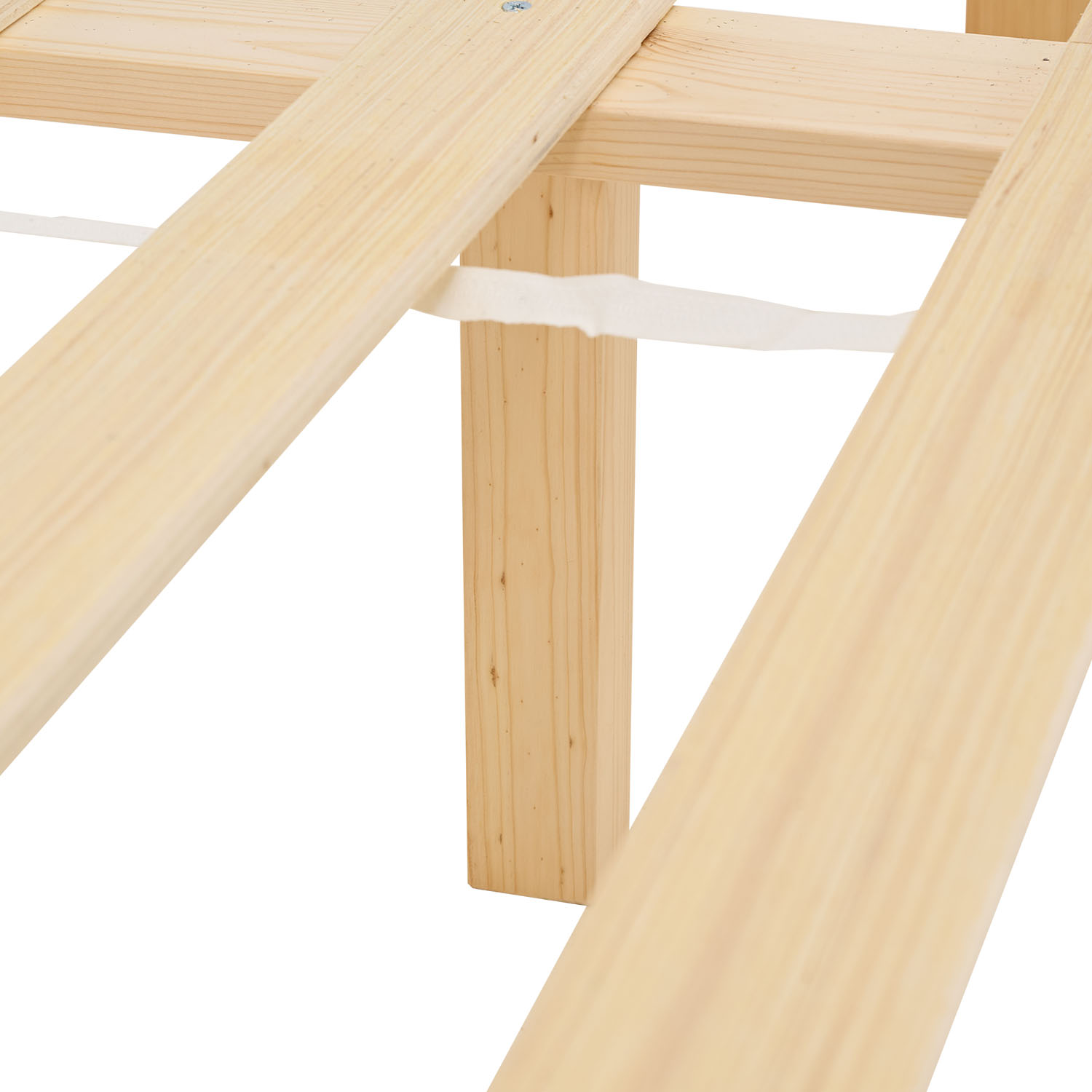 Wood Bed 160x200 cm Natural | Double Bed | with 2 Drawers | Solid | Kids Youth Guest Bedroom