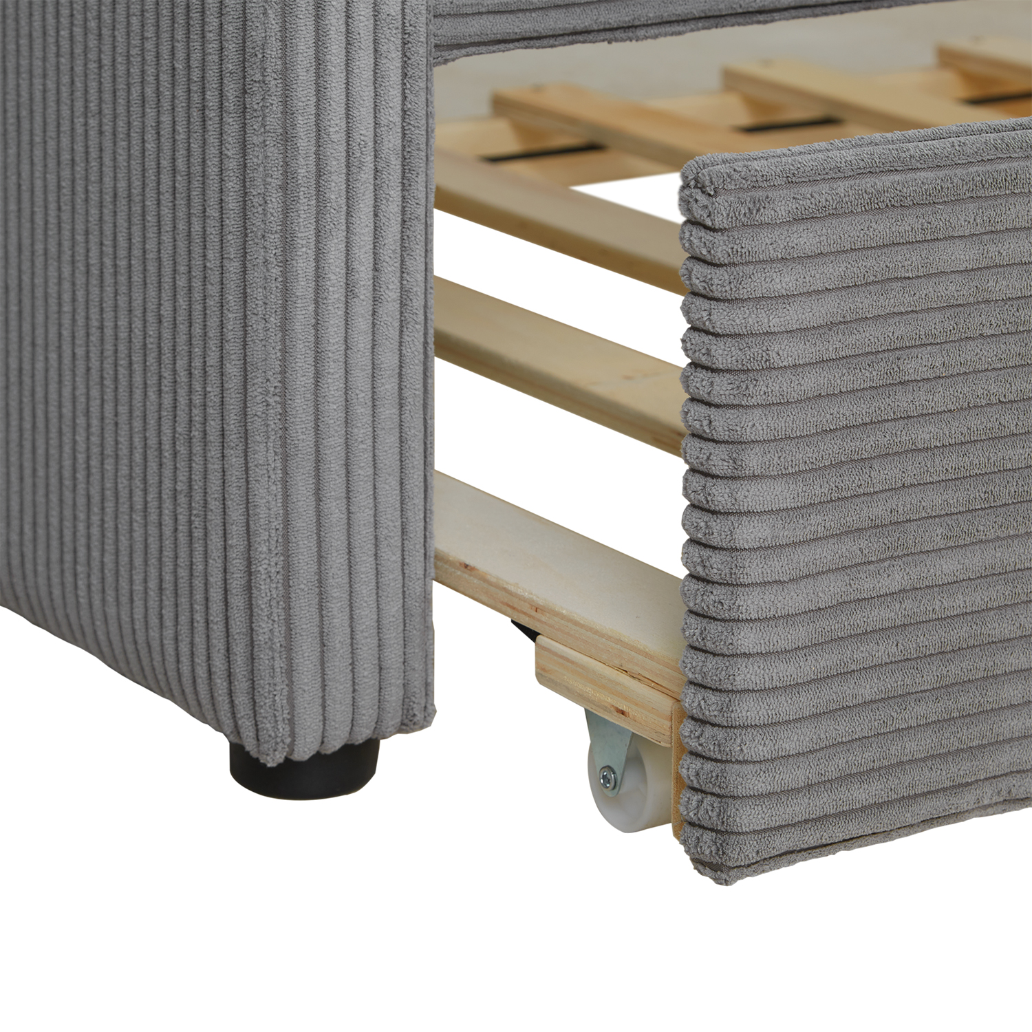 Sofa Bed 90x200 Day Bed Grey Cord Couch Small Sofa Single Bed Upholstered Bed Guest Bed Extendible