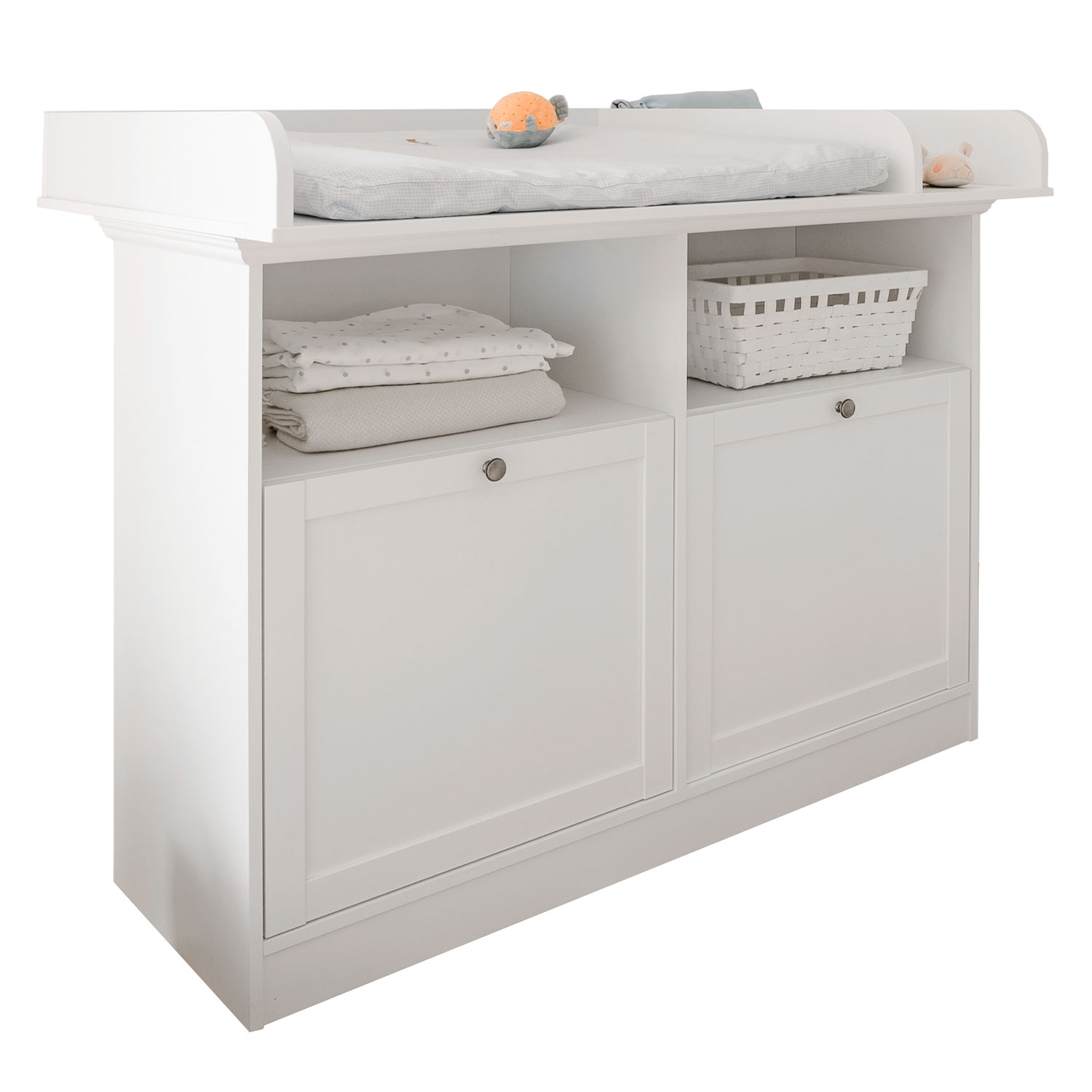 Baby Changing Table Changing Unit Nursery Station Wood White Baby Furniture