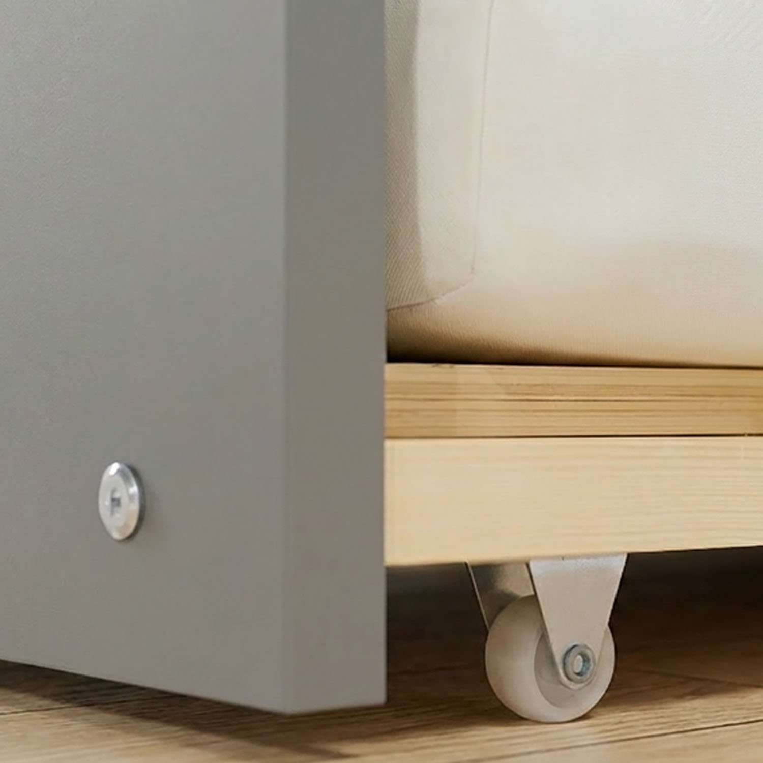Wood Bed 90x200 cm Grey | Extendable | Cabin Bed | with Mattress | Kids Youth Guest Bedroom