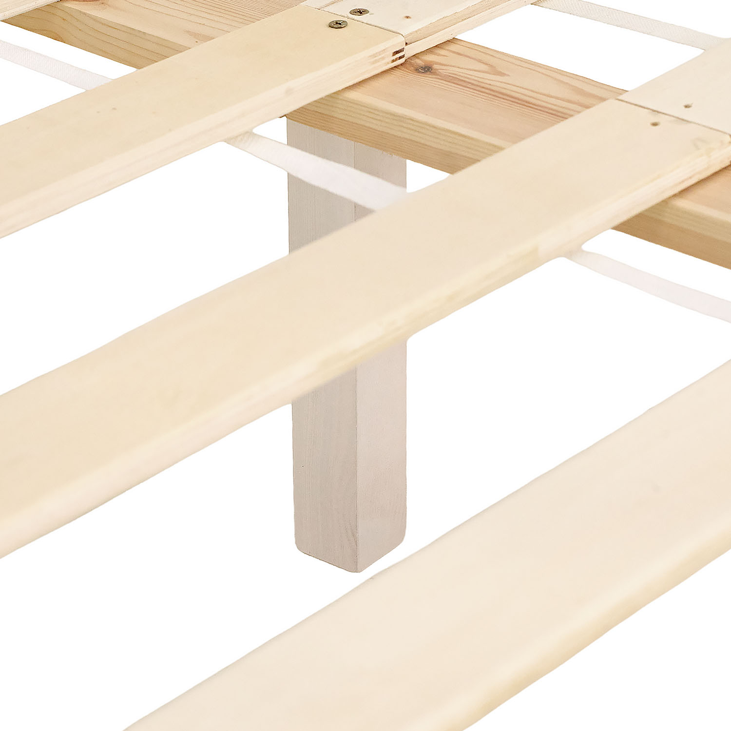 White Wooden Bed 160x200 cm – Solid Wood Double Bed with Slatted Base in a Modern Scandinavian Design