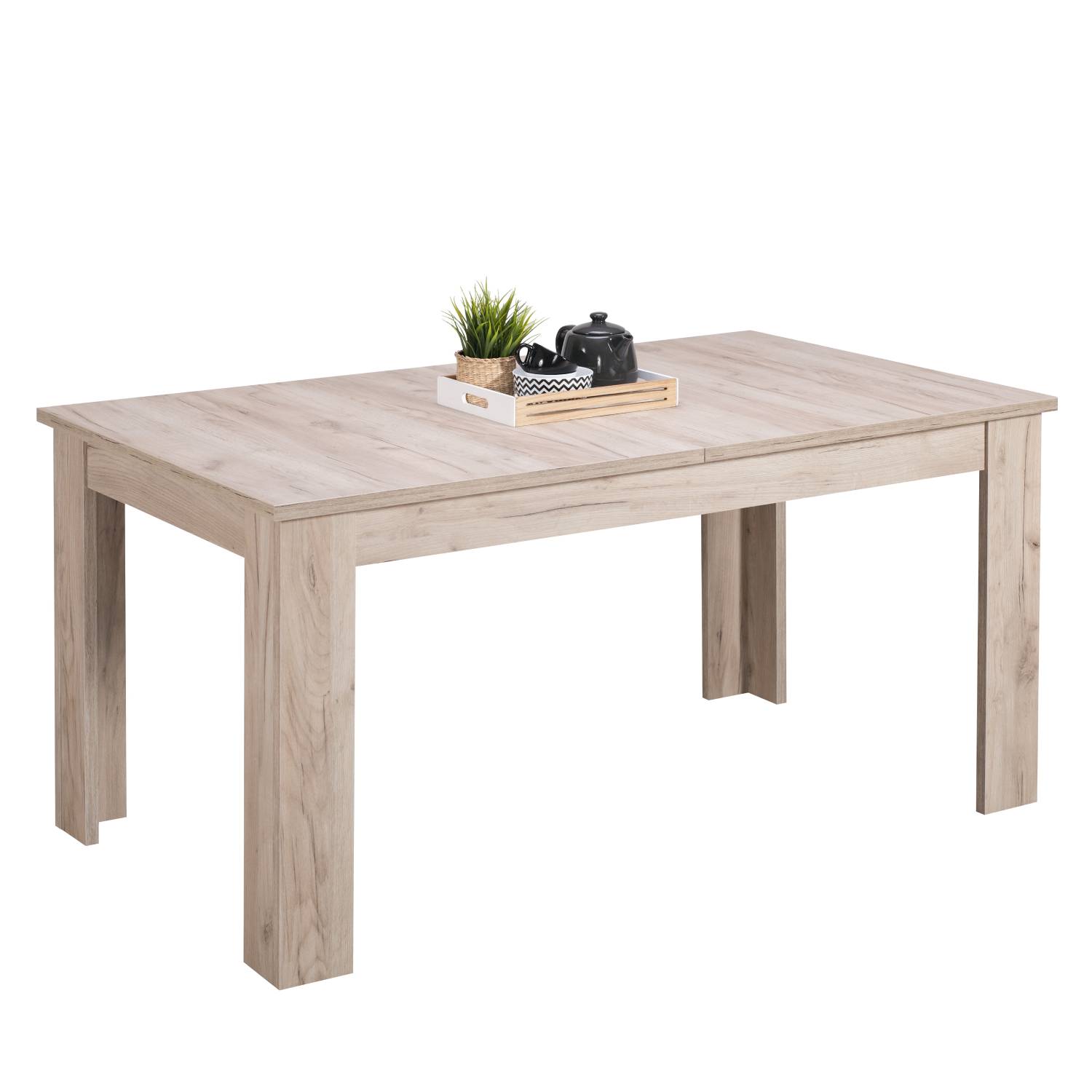 Modern Dining Table Kitchen Table Wooden Table 160x90 cm Grey 8 Seater Extendable