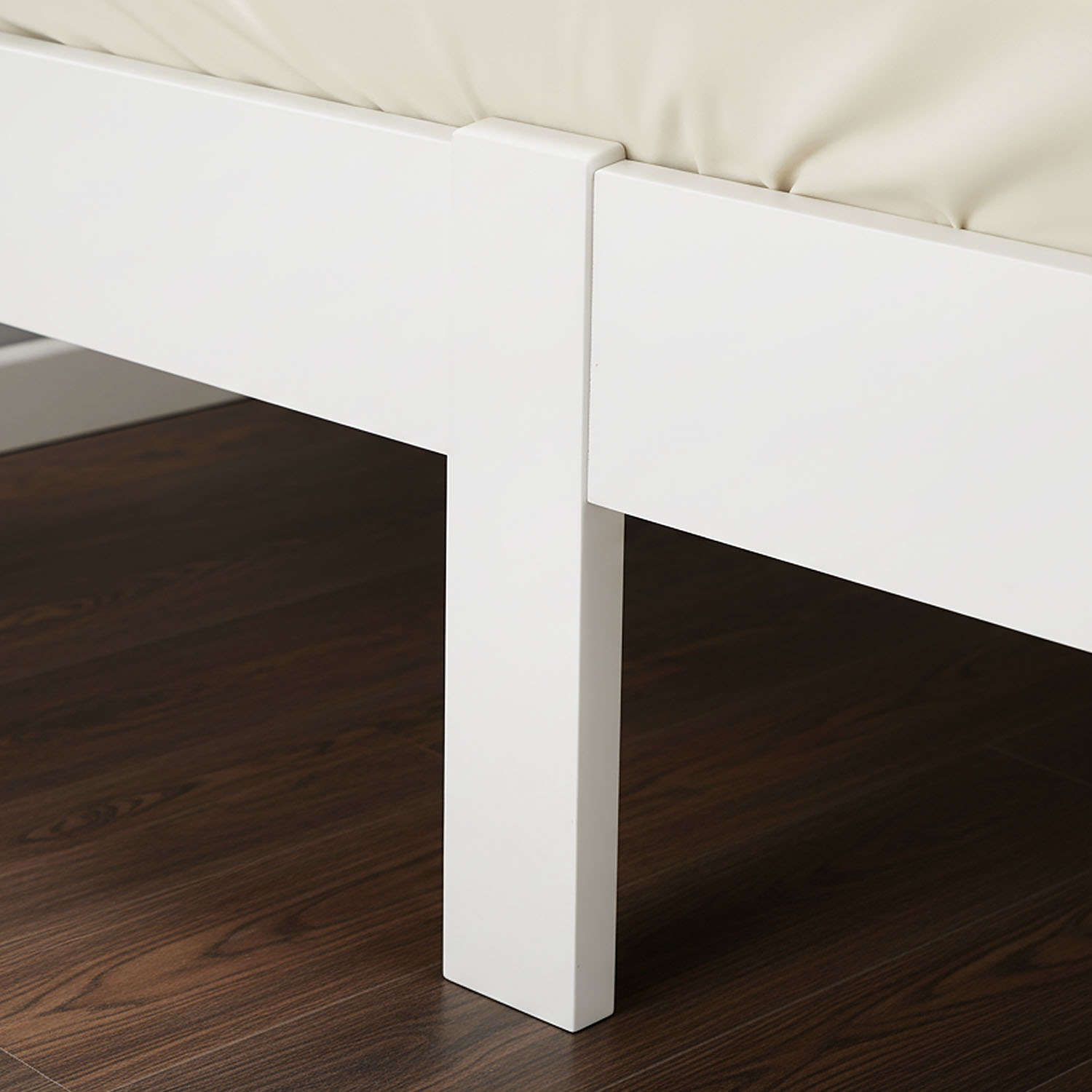 Wood Bed 140x200 cm White | Double Bed | with Slatted Frame | Solid | Kids Youth Guest Bedroom