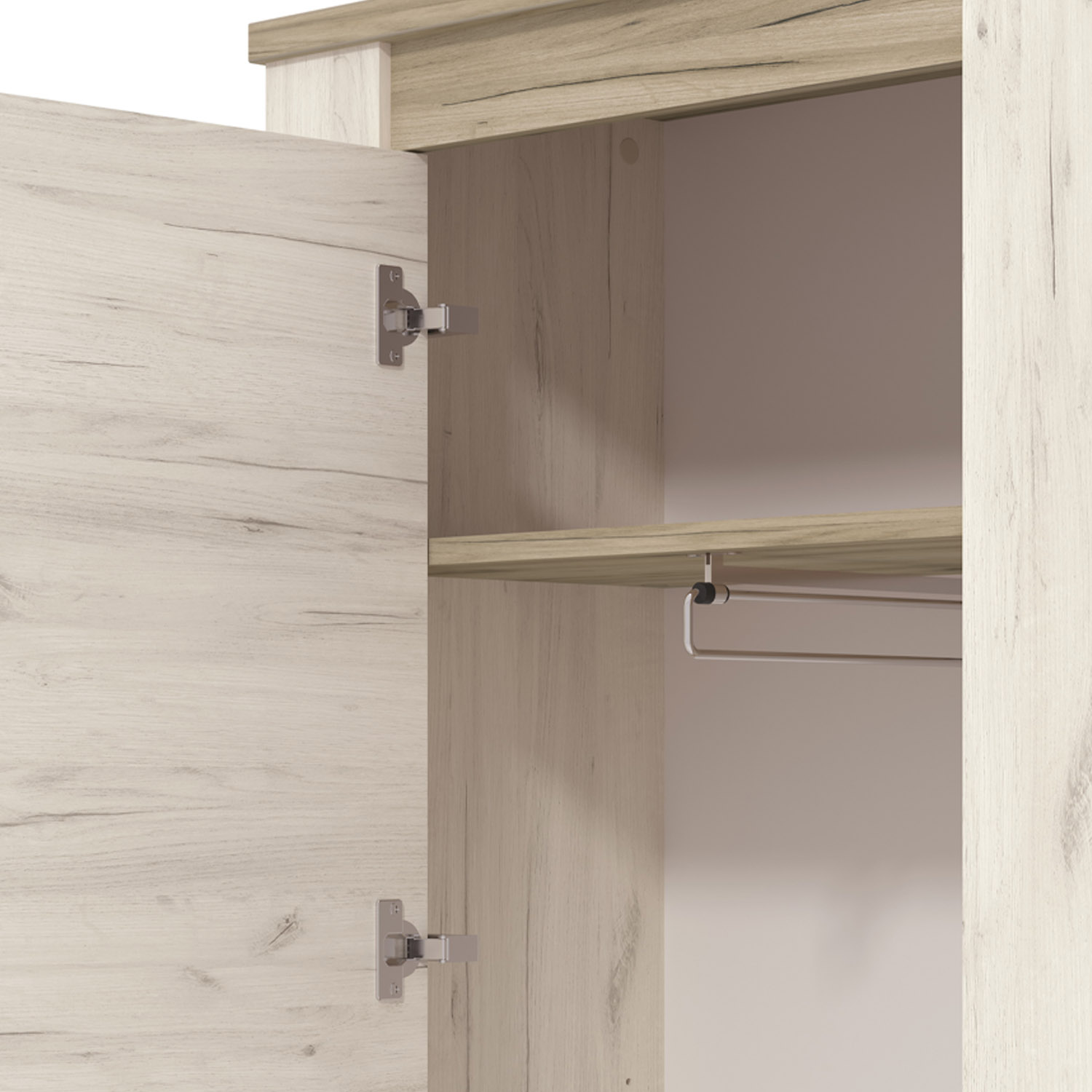 Wardrobe Hallway Furniture Set Hall Unit Hallway Wardrobe White Grey Oak Wood 5 Piece Hallway Set